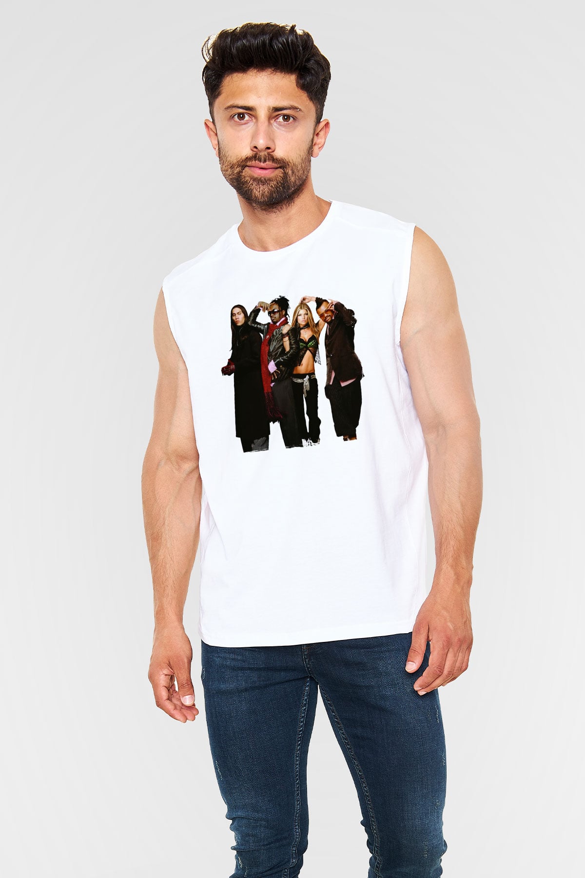 Black Eyed Peas Beyaz Unisex Kolsuz Tişört