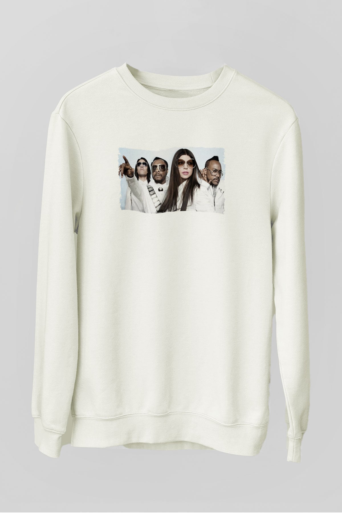 Black Eyed Peas Beyaz Unisex Sweatshirt