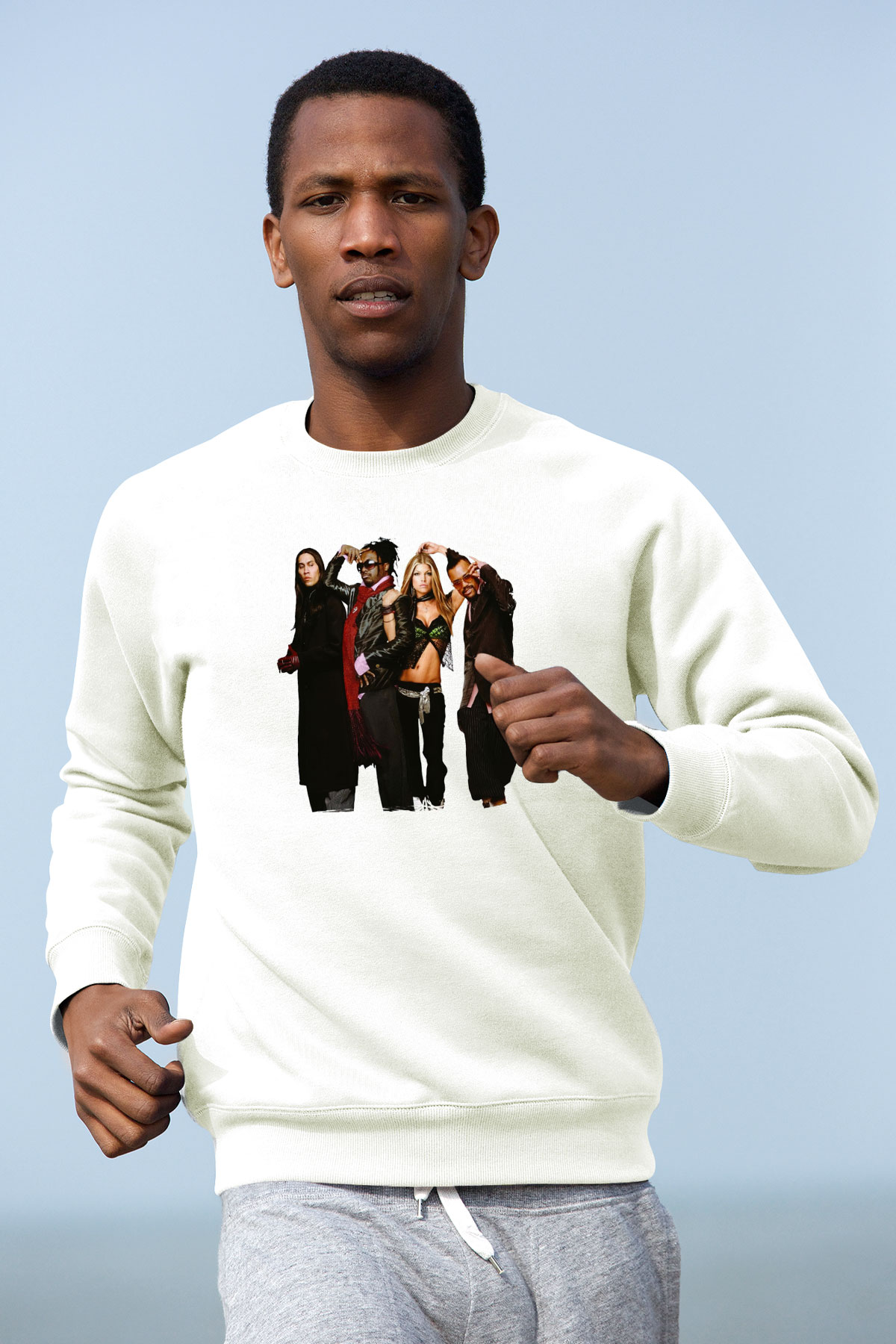 Black Eyed Peas Beyaz Unisex Sweatshirt