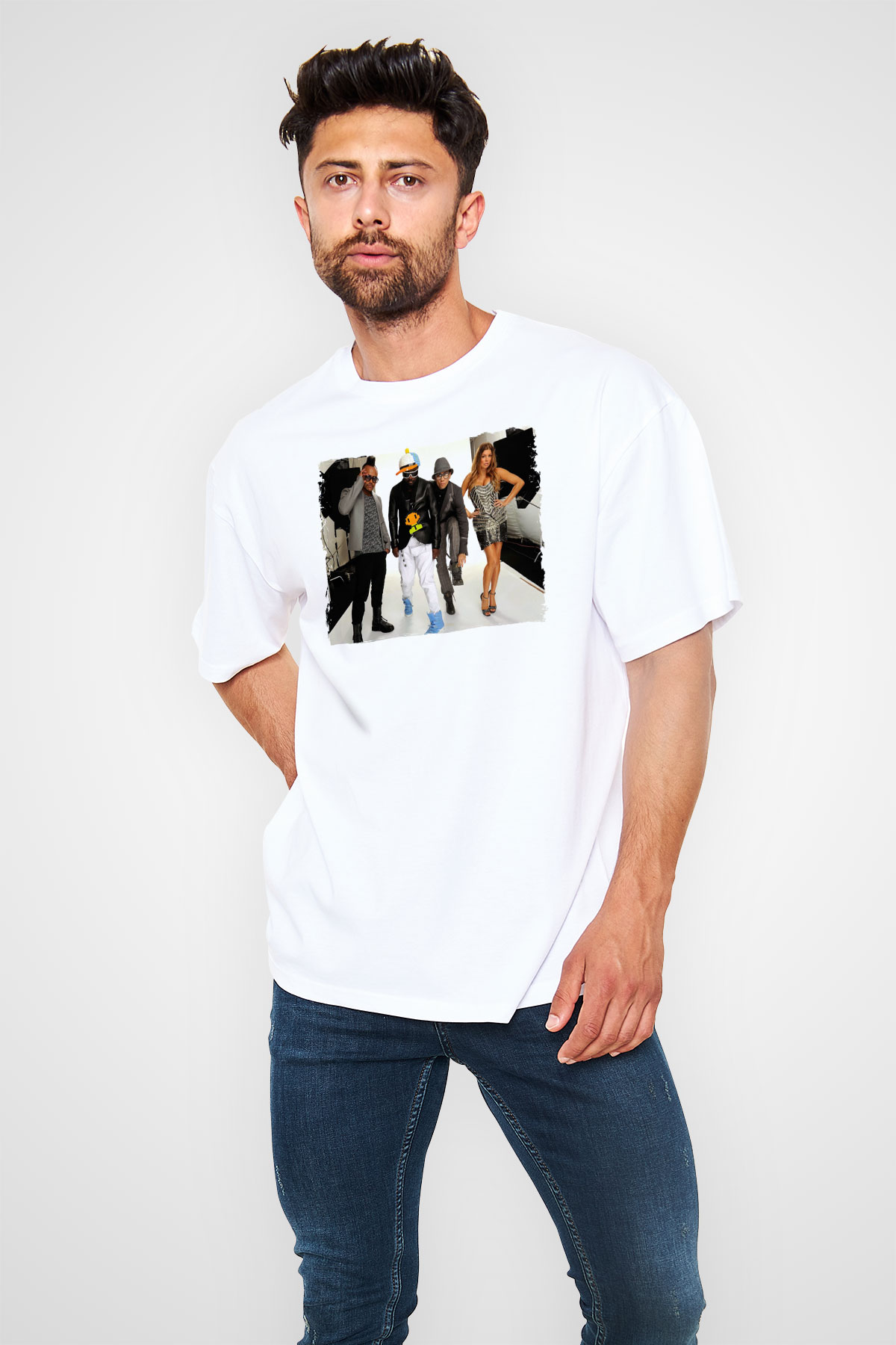 Black Eyed Peas Beyaz Unisex Tişört T-Shirt - TişörtFabrikası