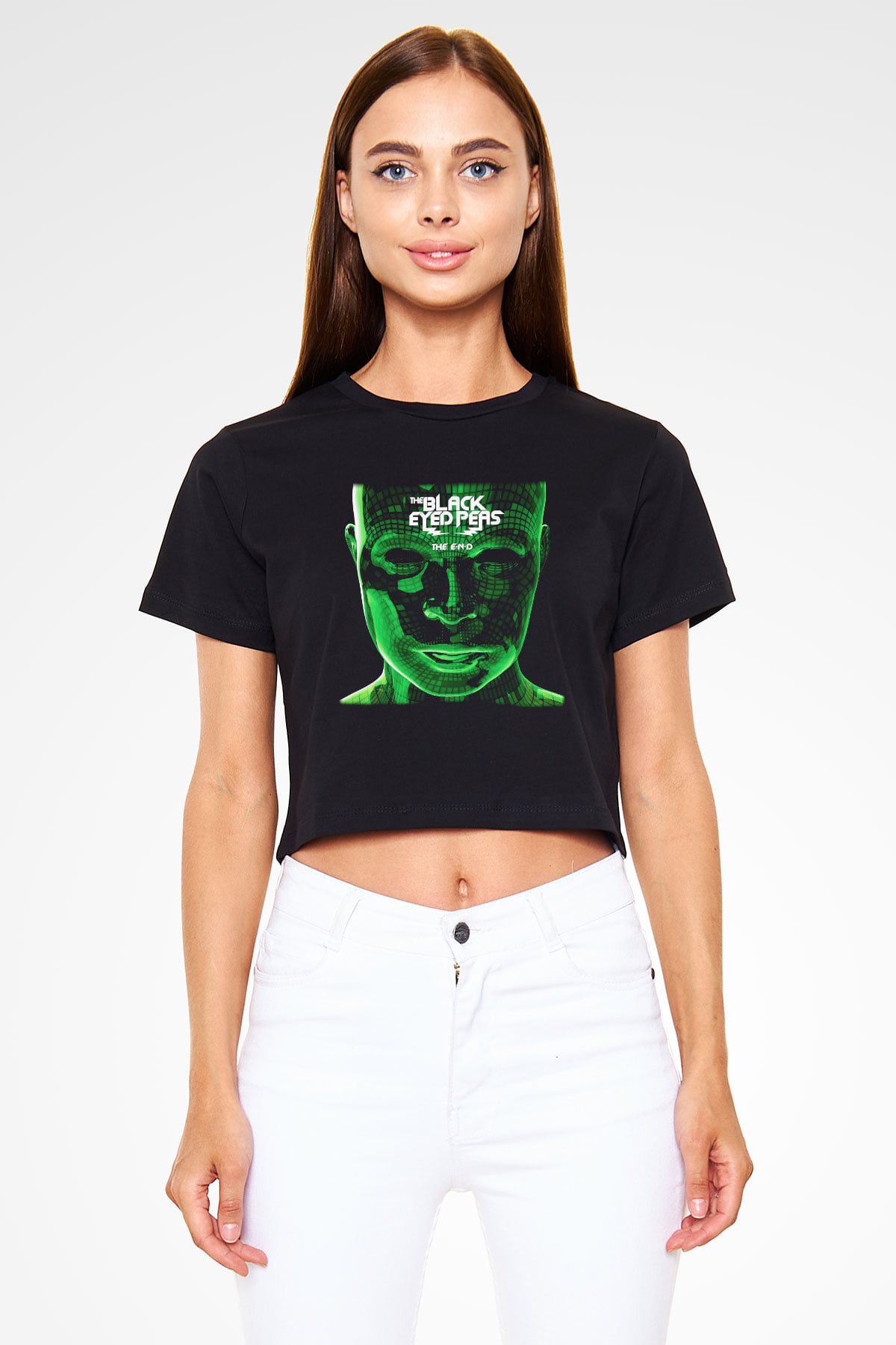 Black Eyed Peas Siyah Crop Top Tişört