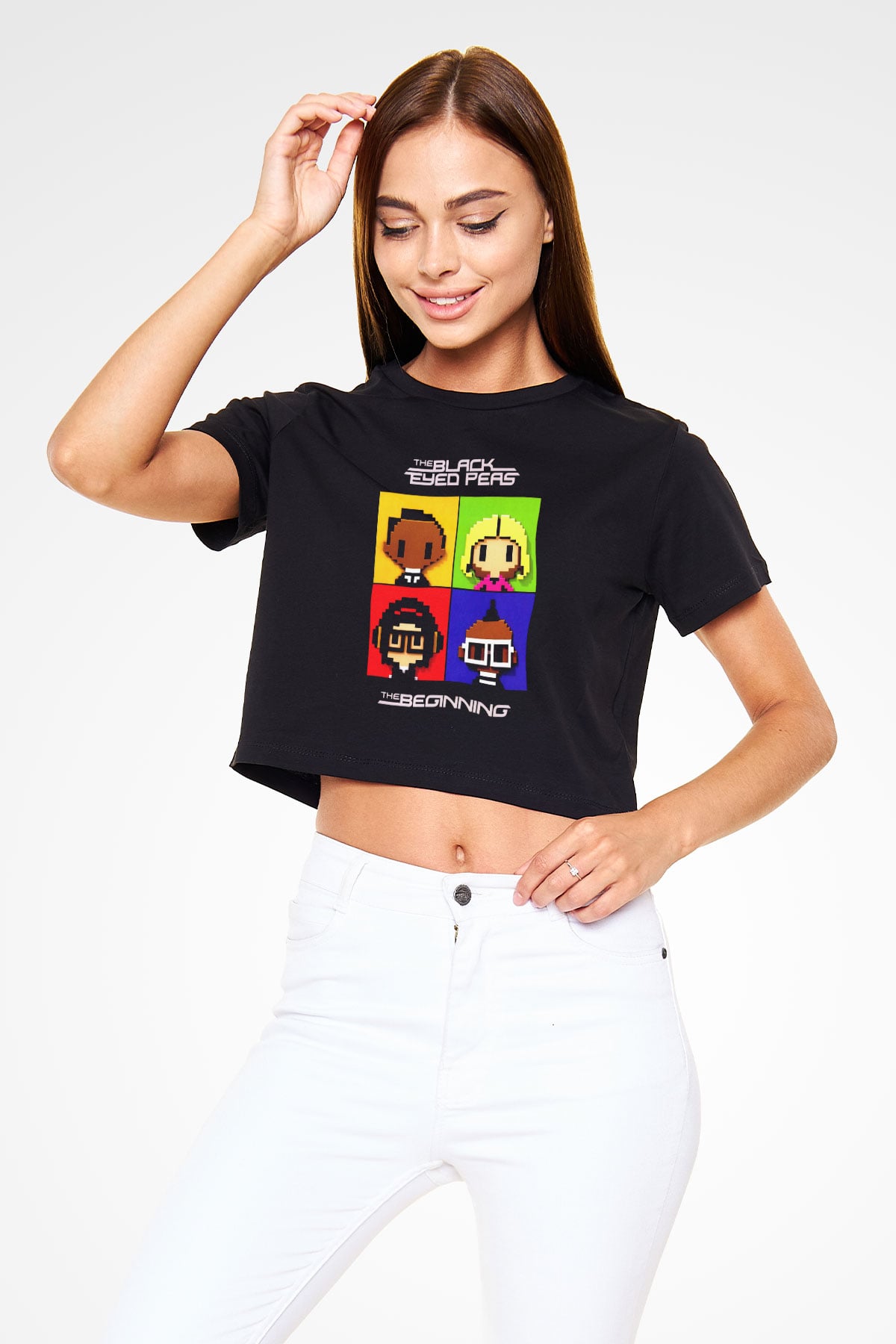 Black Eyed Peas Siyah  Crop Top Tişört