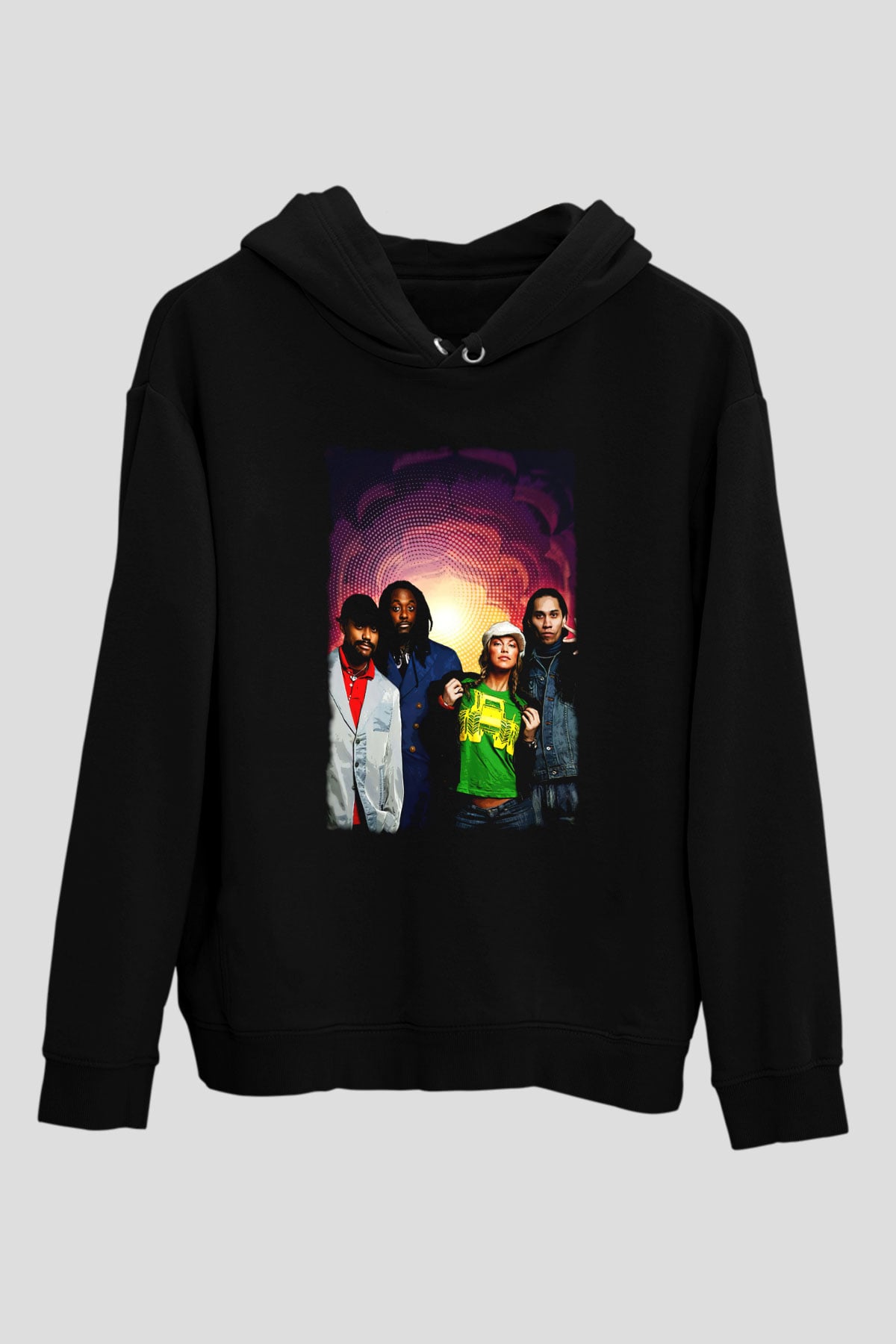 Black Eyed Peas Siyah Unisex Kapüşonlu Sweatshirt