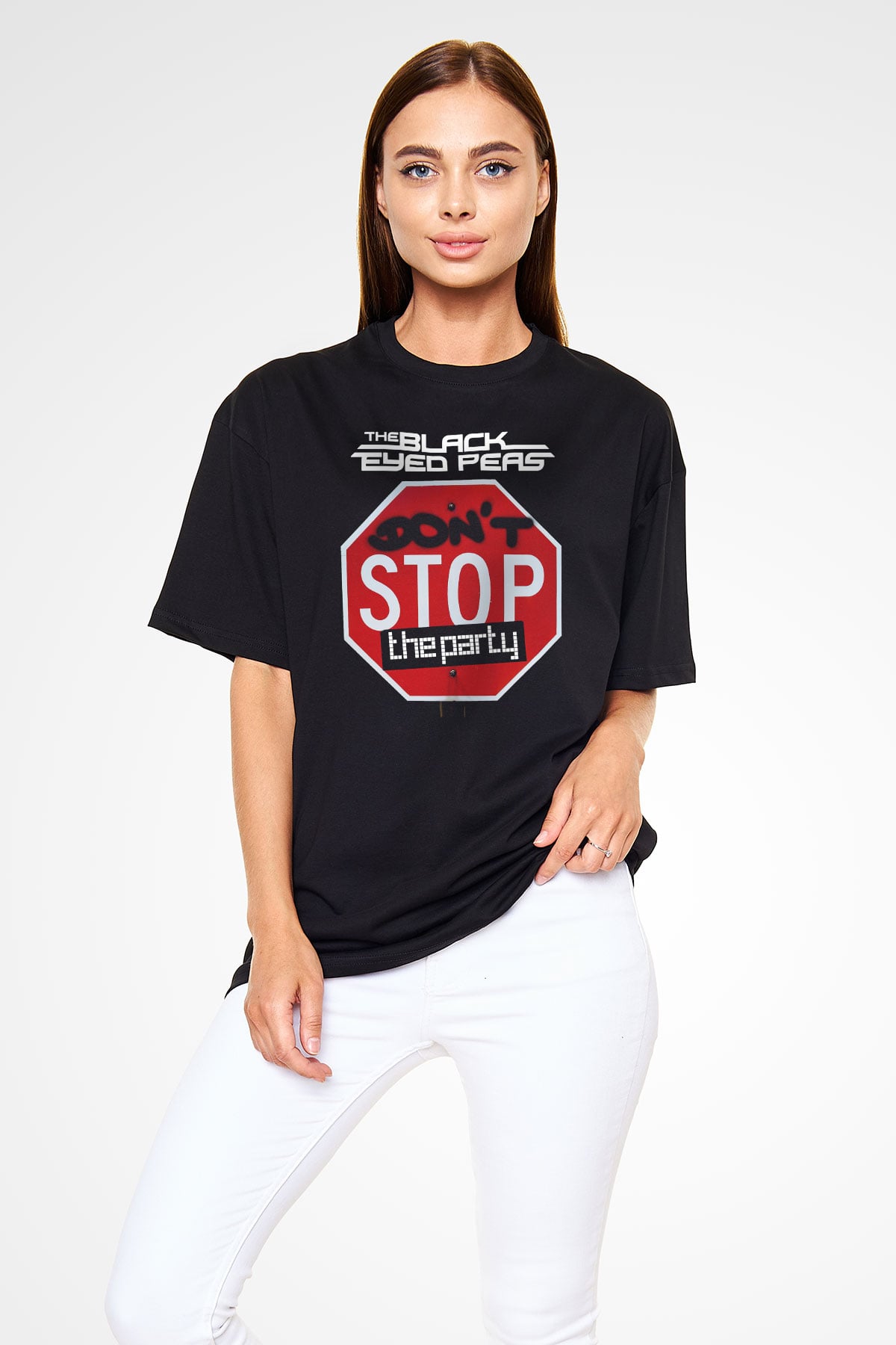 Black Eyed Peas Siyah Unisex Oversize Tişört T-Shirt