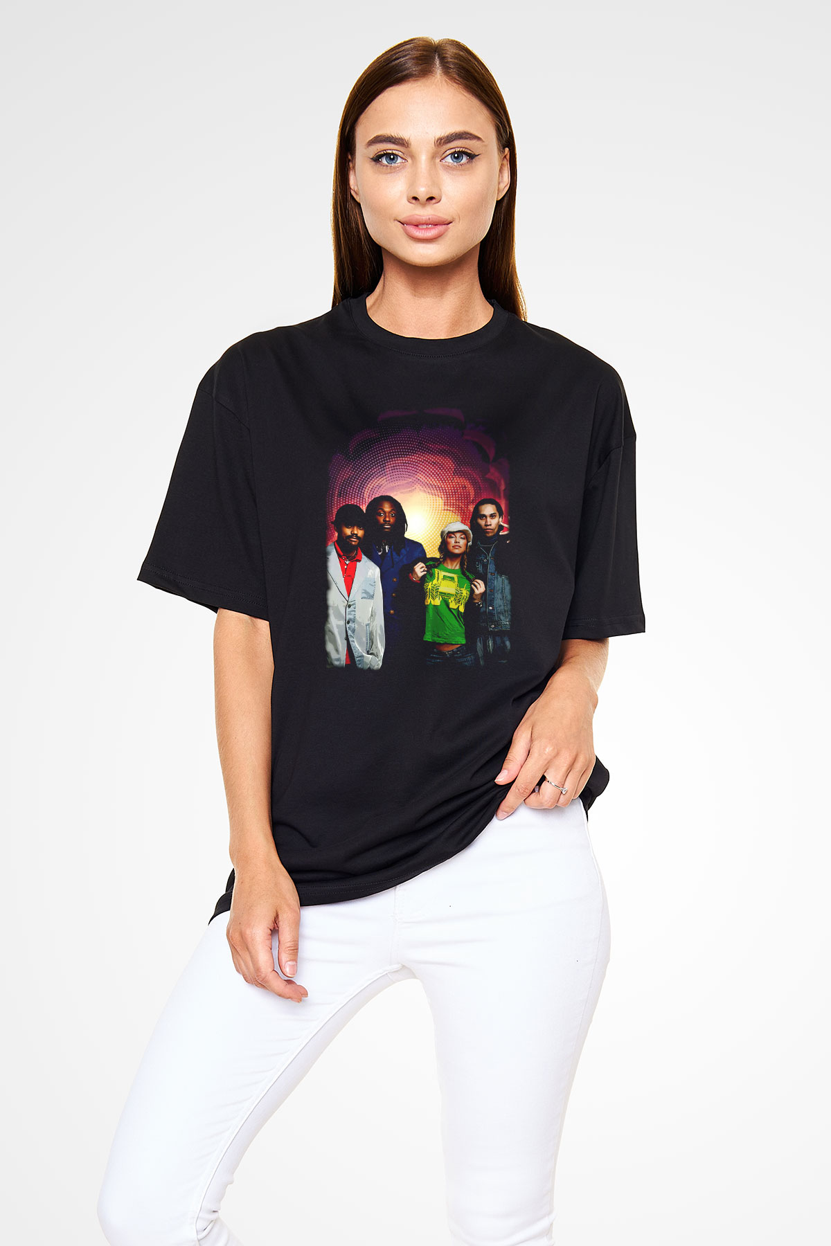 Black Eyed Peas Siyah Oversize Tişört Oversize T-shirt - TişörtFabrikası