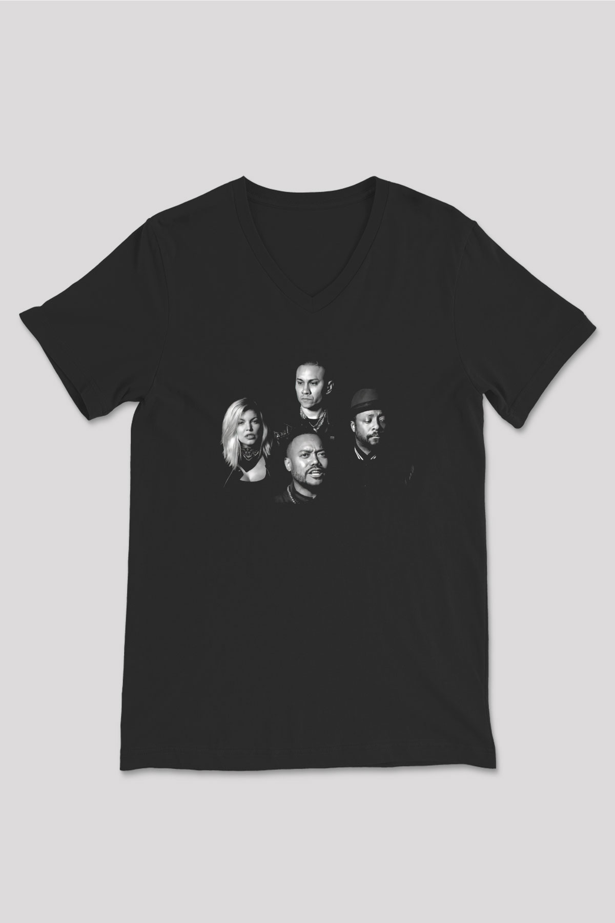 Black Eyed Peas Siyah Unisex V Yaka Tişört