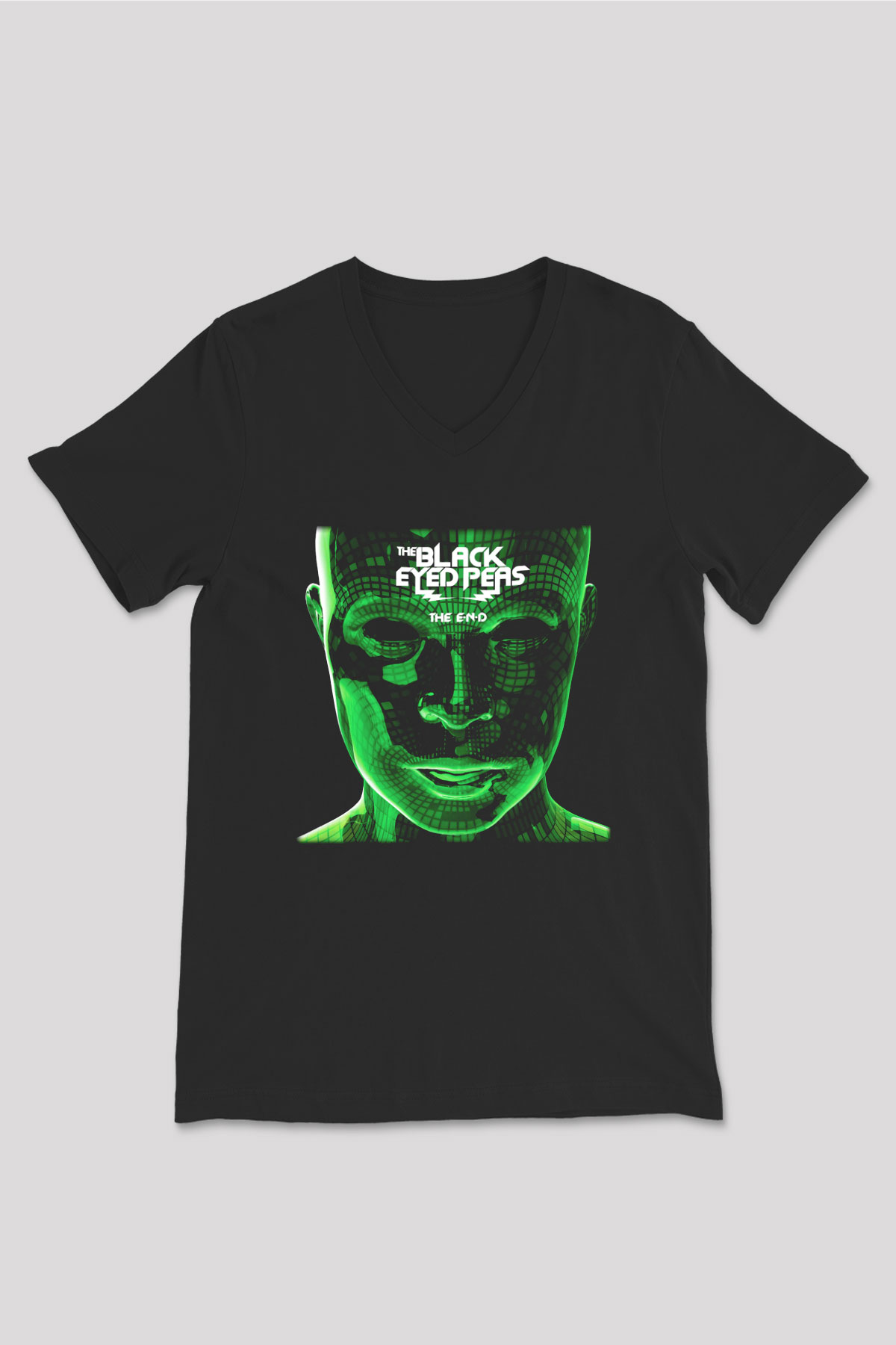 Black Eyed Peas Siyah Unisex V Yaka Tişört T-Shirt