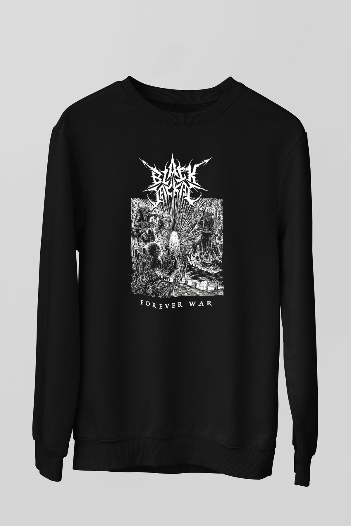 Black Jackal Baskılı Unisex Siyah Sweatshirt