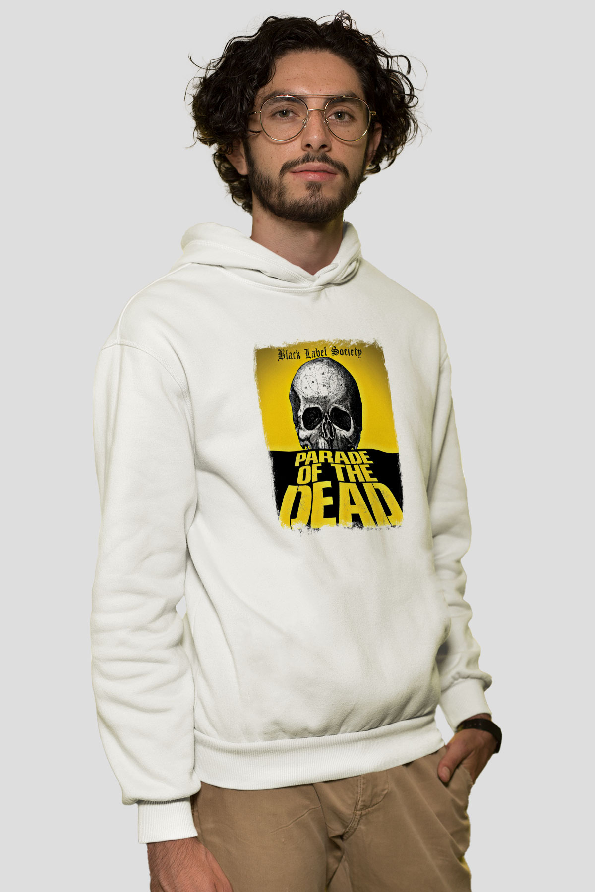 Black Label Society Baskılı Unisex Beyaz Hoodie
