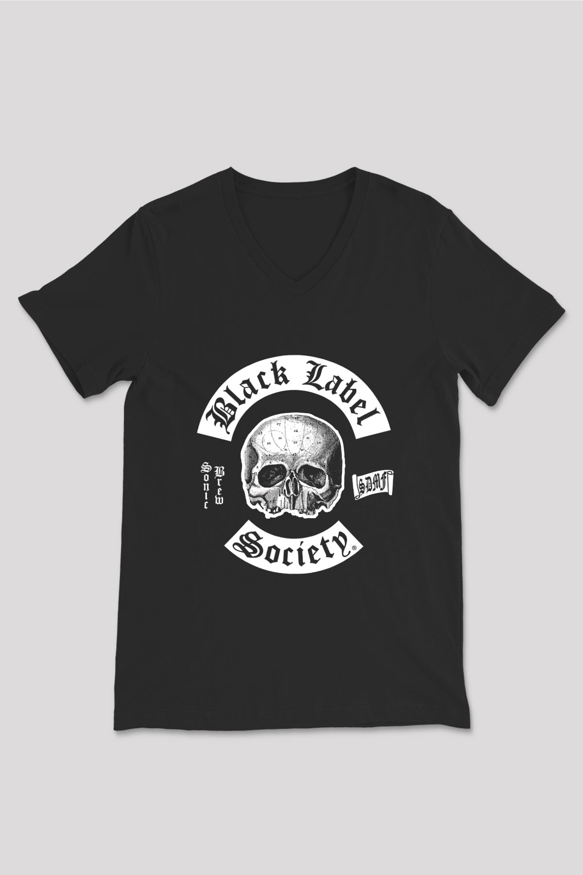 Black Label Society Baskılı Unisex Siyah V Yaka Tişört