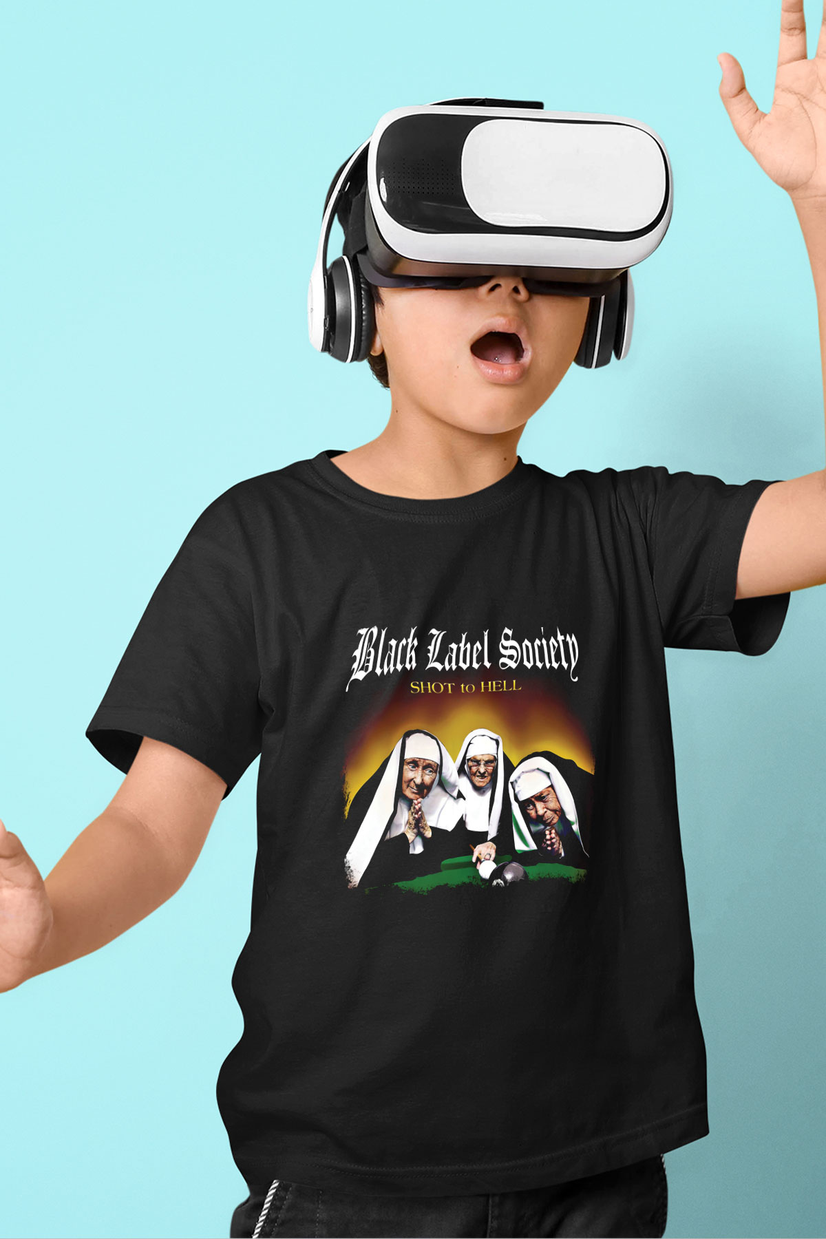 Black Label Society Baskılı Unisex Siyah Çocuk Tişört