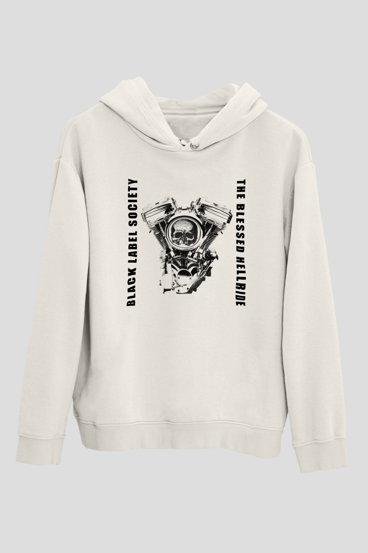 Black Label Society Beyaz Unisex Kapşonlu Sweatshirt