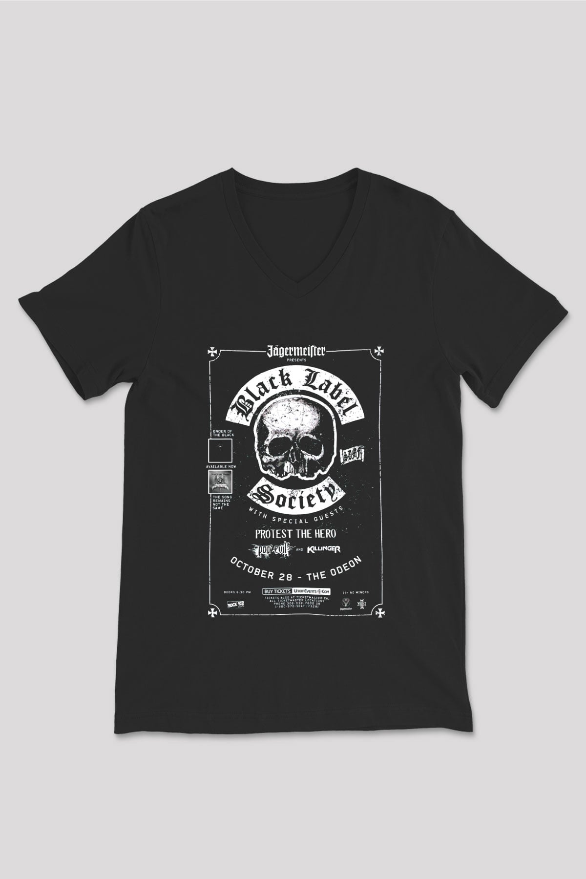 Black Label Society Siyah Unisex V Yaka Tişört T-Shirt