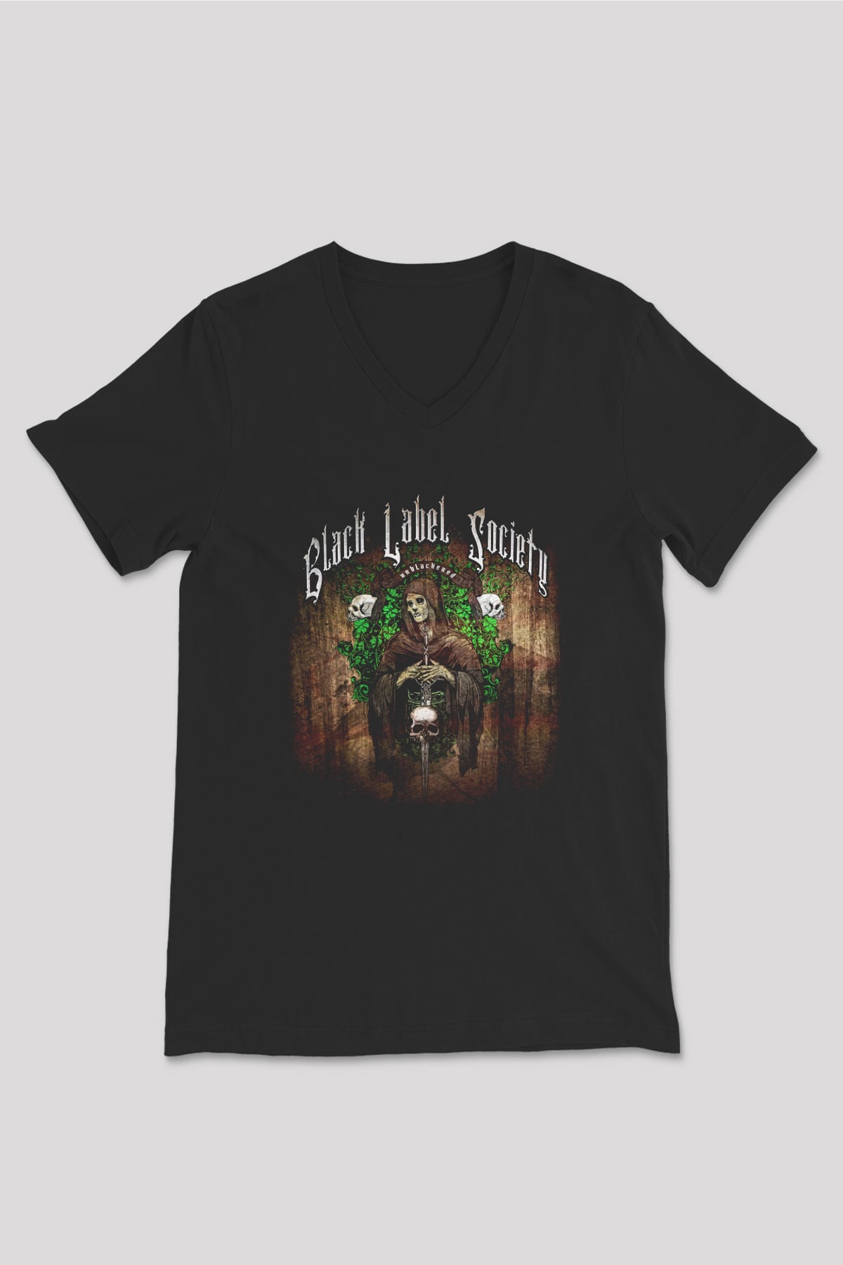 Black Label Society Siyah Unisex V Yaka Tişört T-Shirt