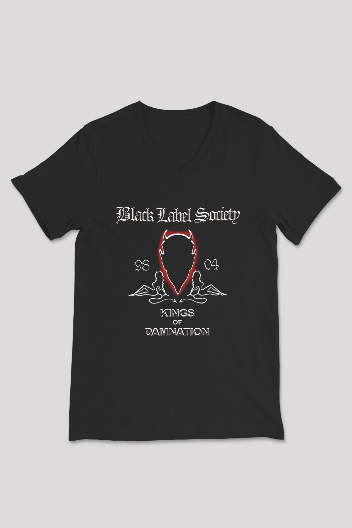 Black Label Society Siyah Unisex V Yaka Tişört T-Shirt