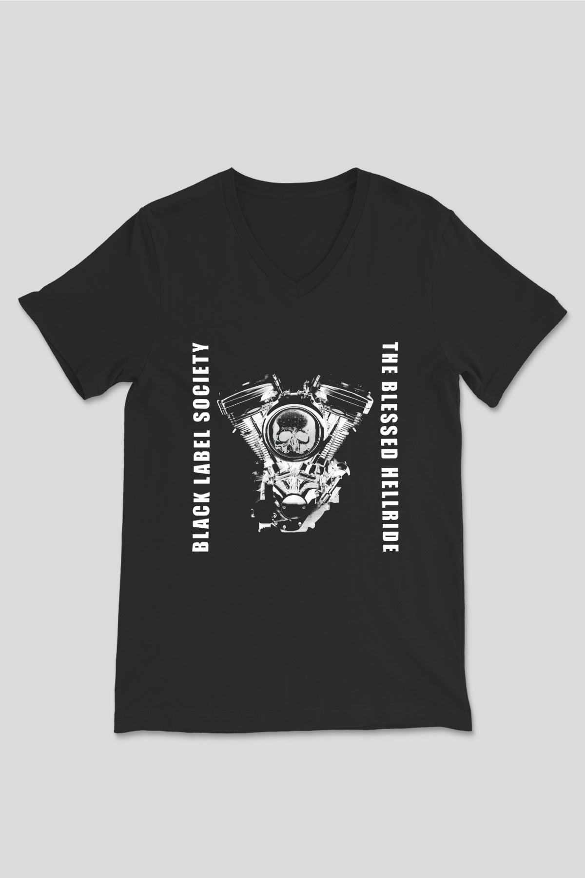 Black Label Society Siyah Unisex V Yaka Tişört T-Shirt