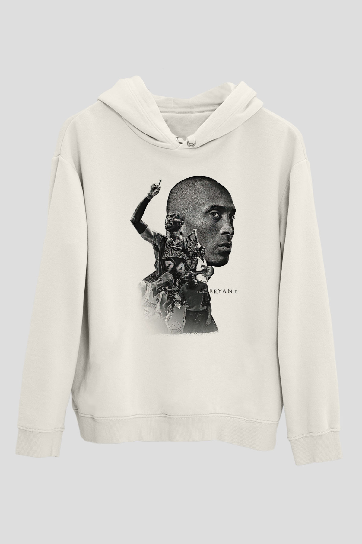 Black Mamba Baskılı Beyaz Unisex Kapüşonlu Sweatshirt