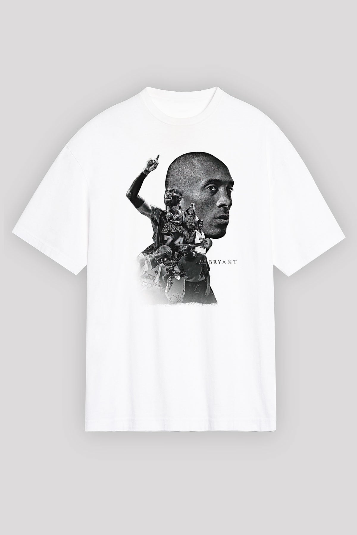 Black Mamba Baskılı Beyaz Unisex Oversize Tişört - Tshirt