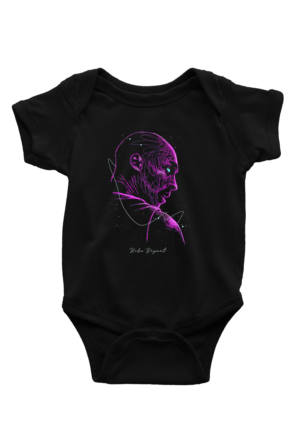 Black Mamba Baskılı Unisex Siyah Bebek Body - Zıbın