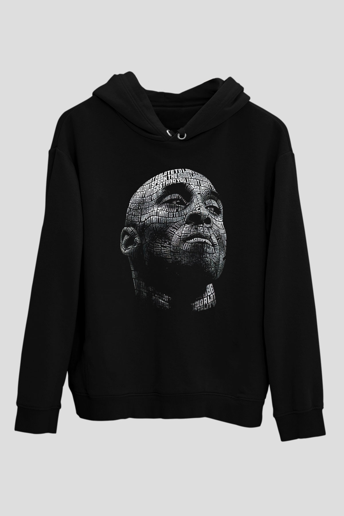 Black Mamba Baskılı Unisex Siyah Kapüşonlu Sweatshirt