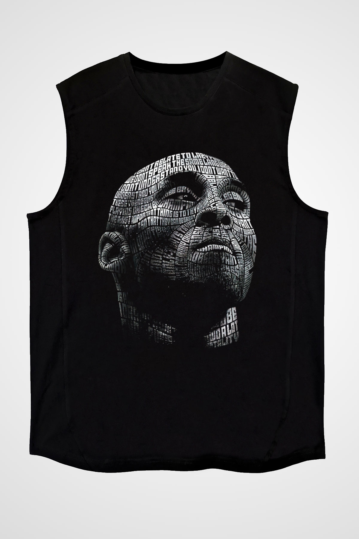 Black Mamba Baskılı Unisex Siyah Kolsuz Tişört - Tshirt