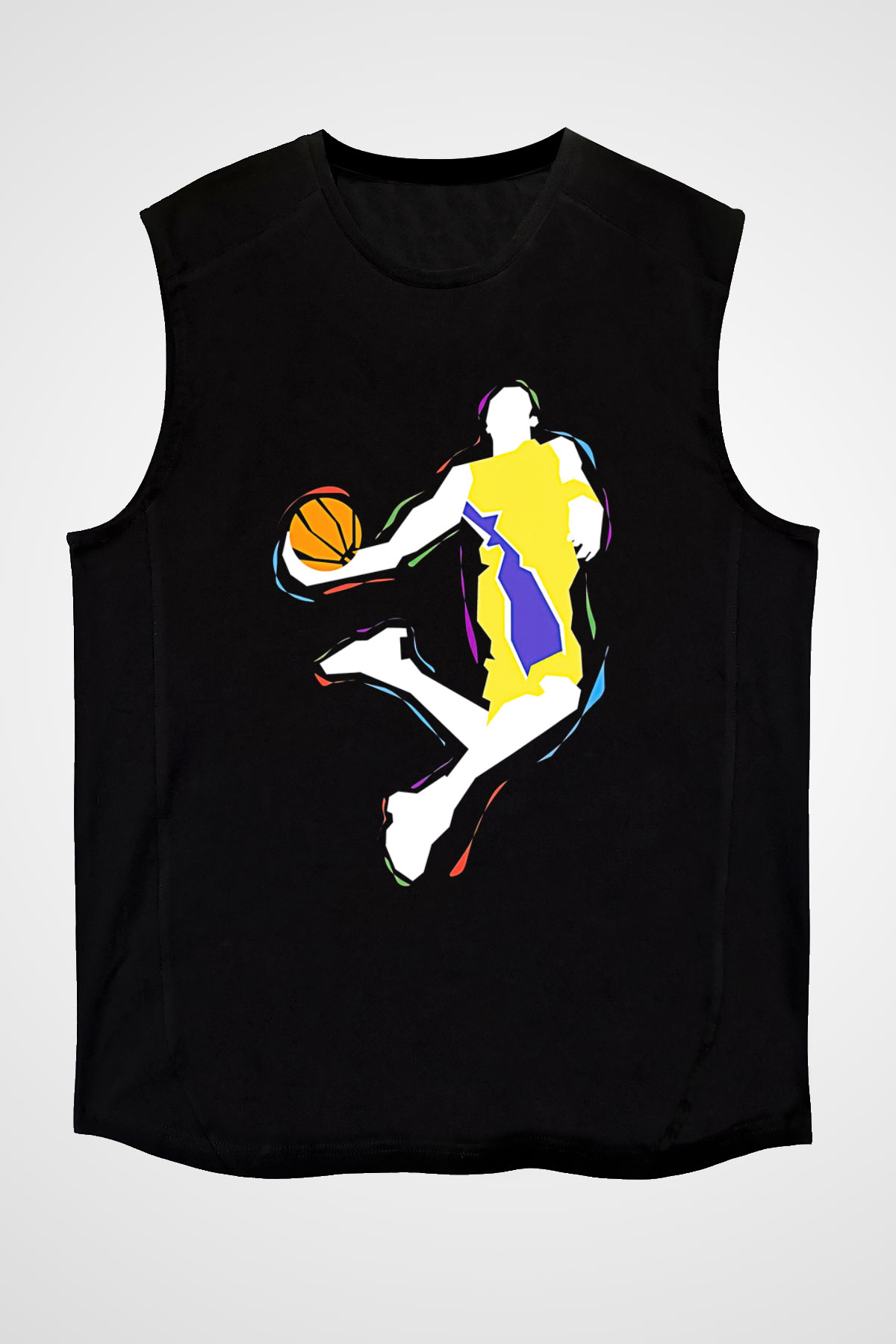 Black Mamba Baskılı Unisex Siyah Kolsuz Tişört - Tshirt
