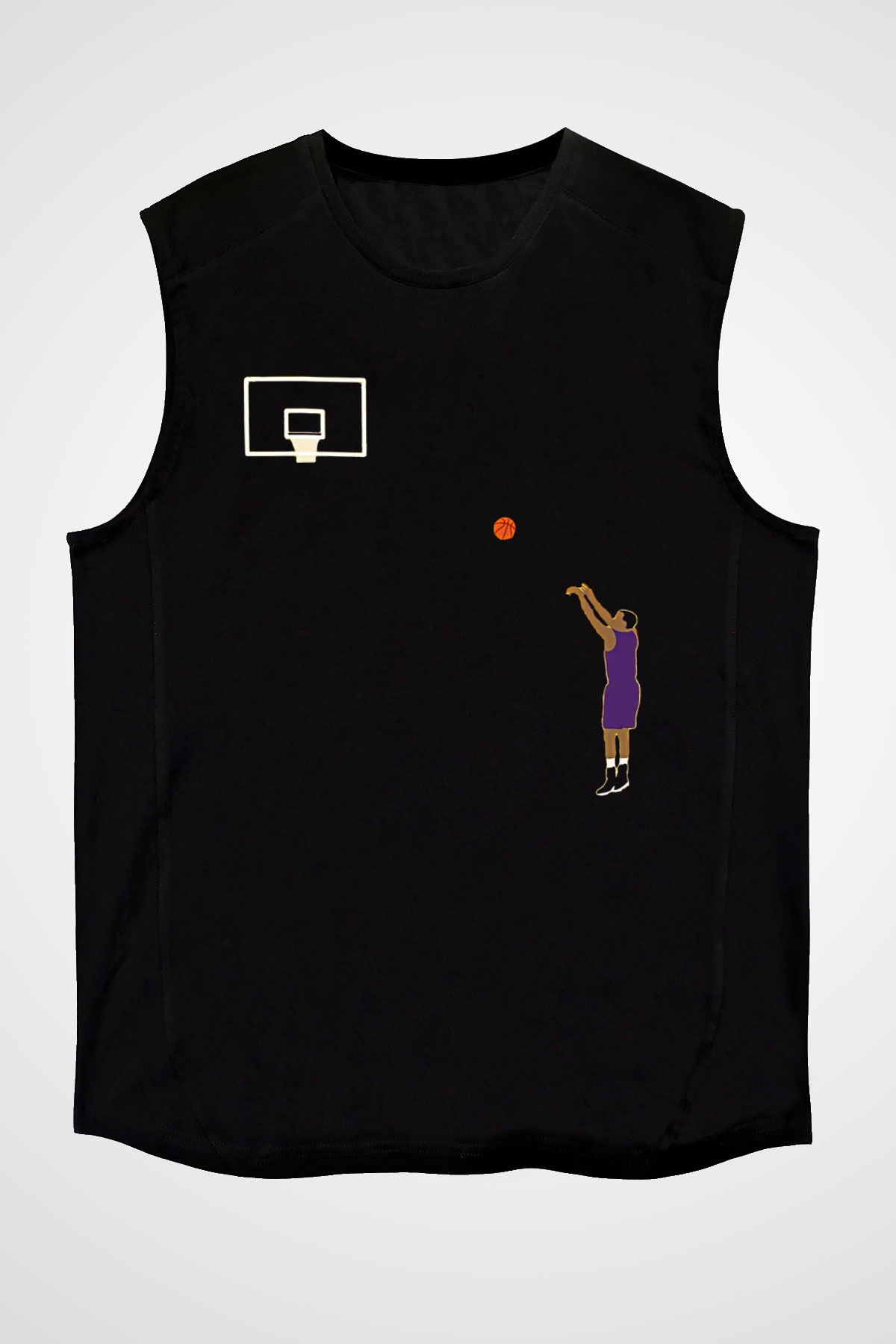 Black Mamba Baskılı Unisex Siyah Kolsuz Tişört - Tshirt