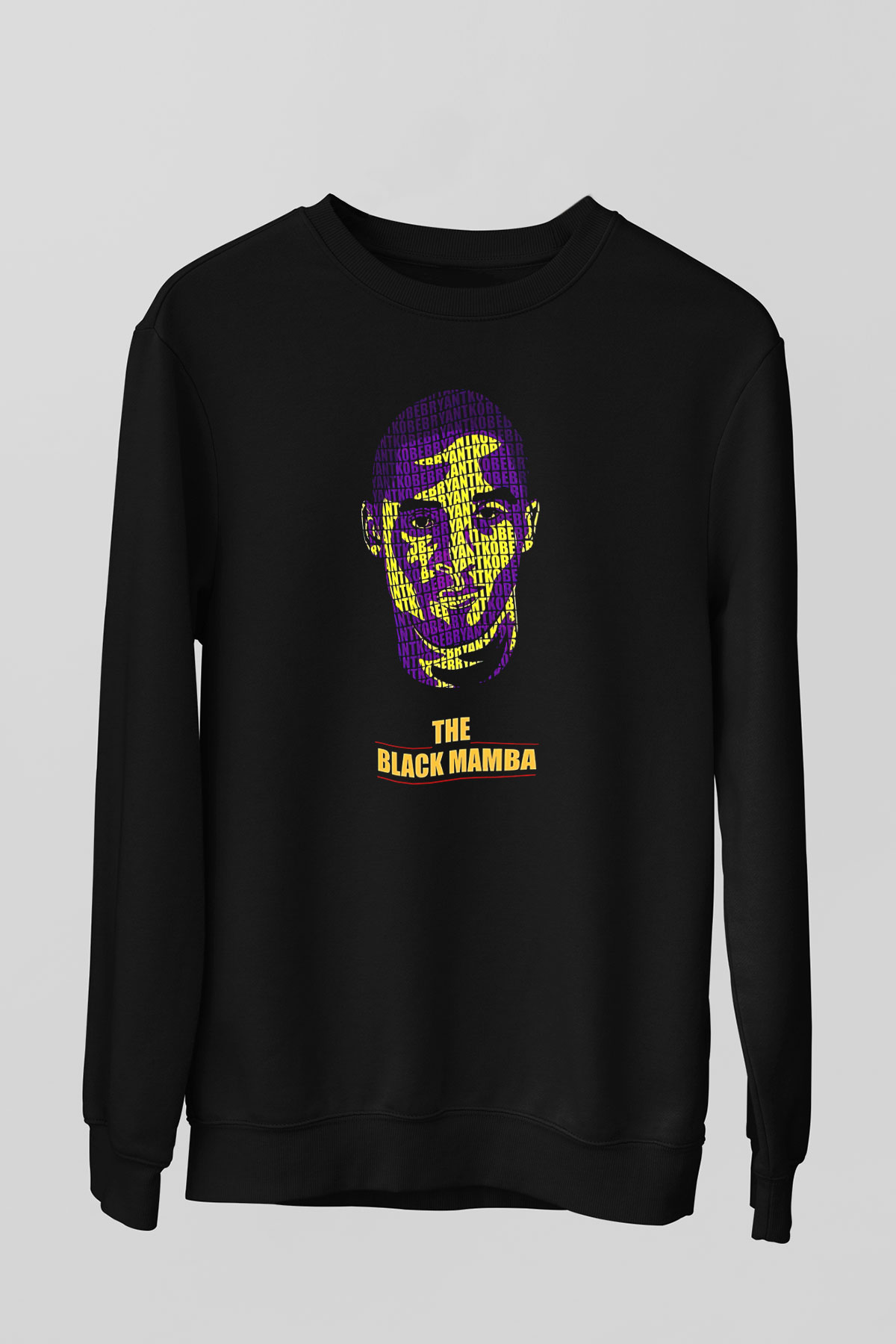 Black Mamba Baskılı Unisex Siyah Sweatshirt