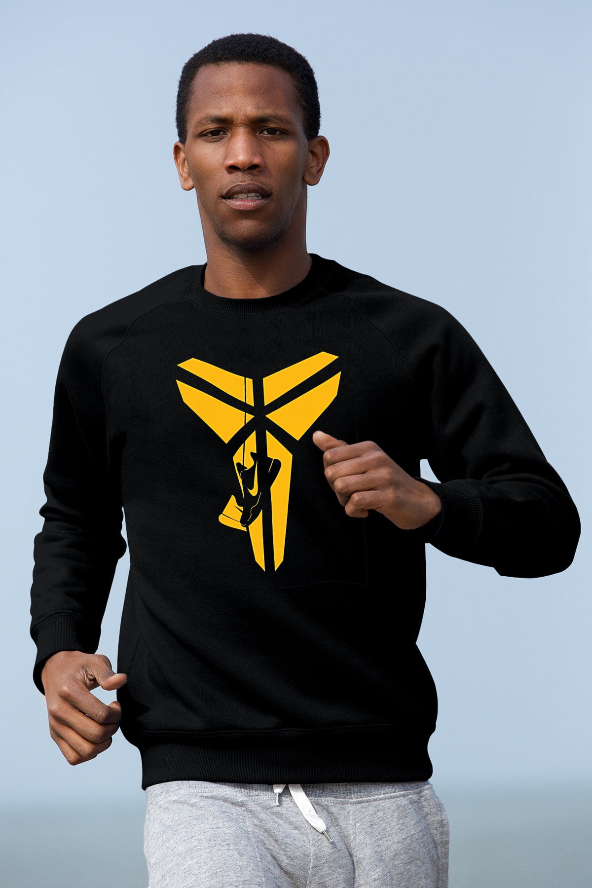 Black Mamba Baskılı Unisex Siyah Sweatshirt