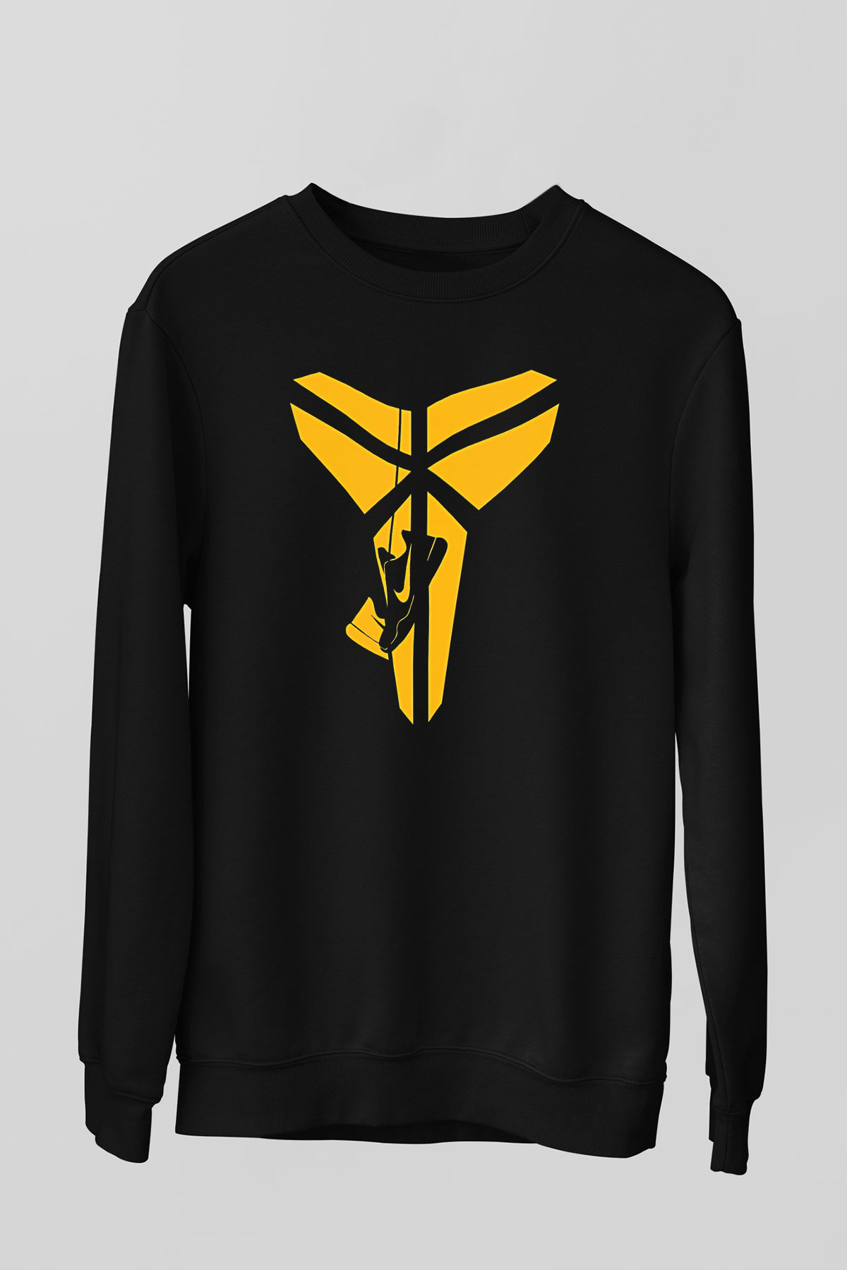 Black Mamba Baskılı Unisex Siyah Sweatshirt