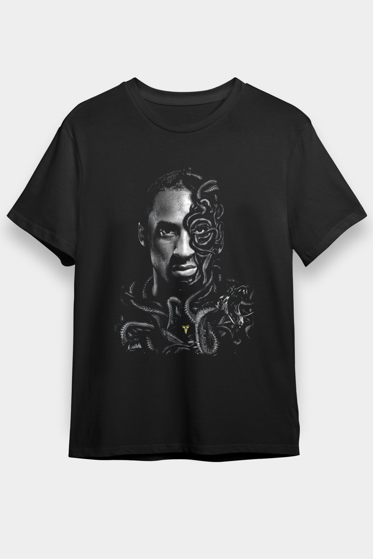 Black Mamba Baskılı Unisex Siyah Tişört - Tshirt