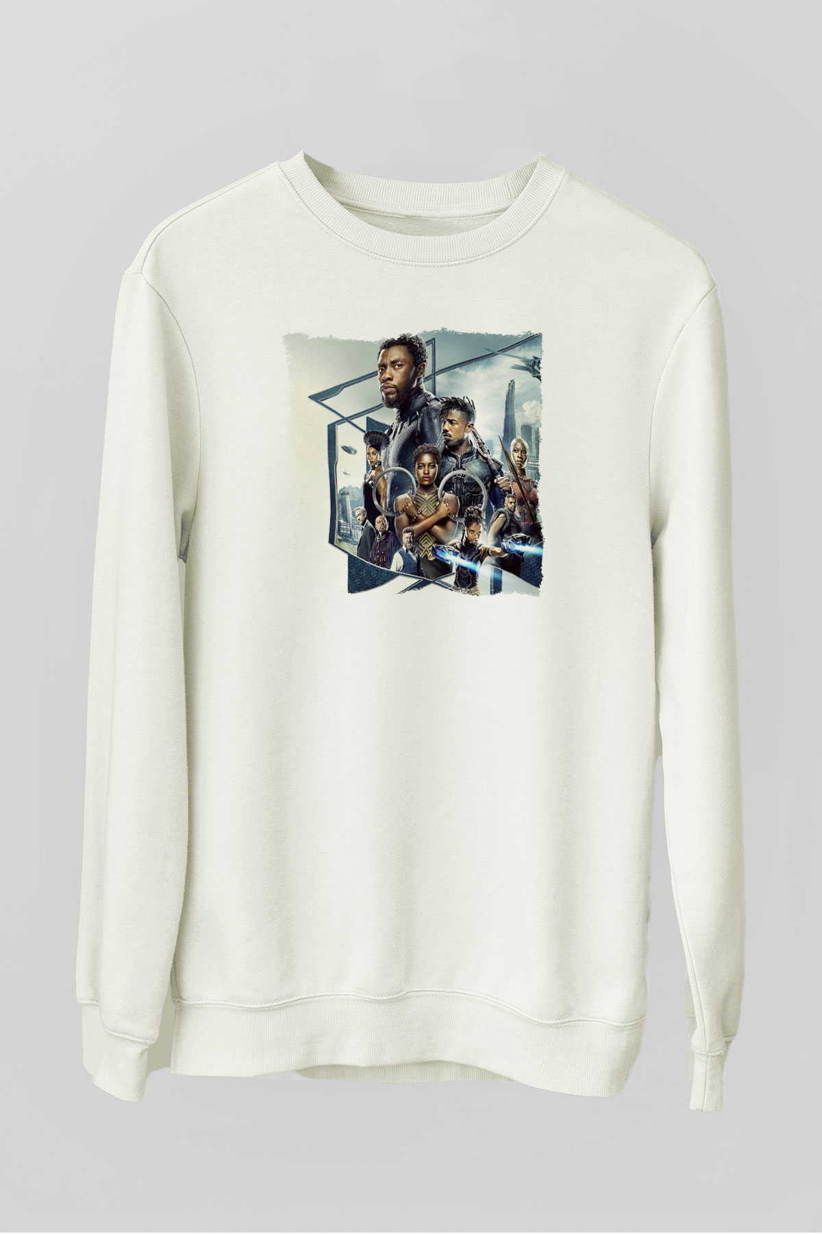 Black Panther Beyaz Unisex Sweatshirt