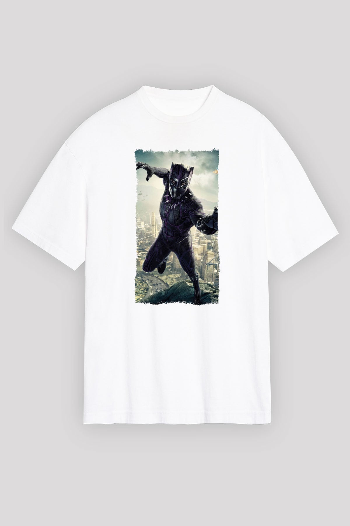 Black Panther Beyaz Oversize Tişört Oversize T-shirt