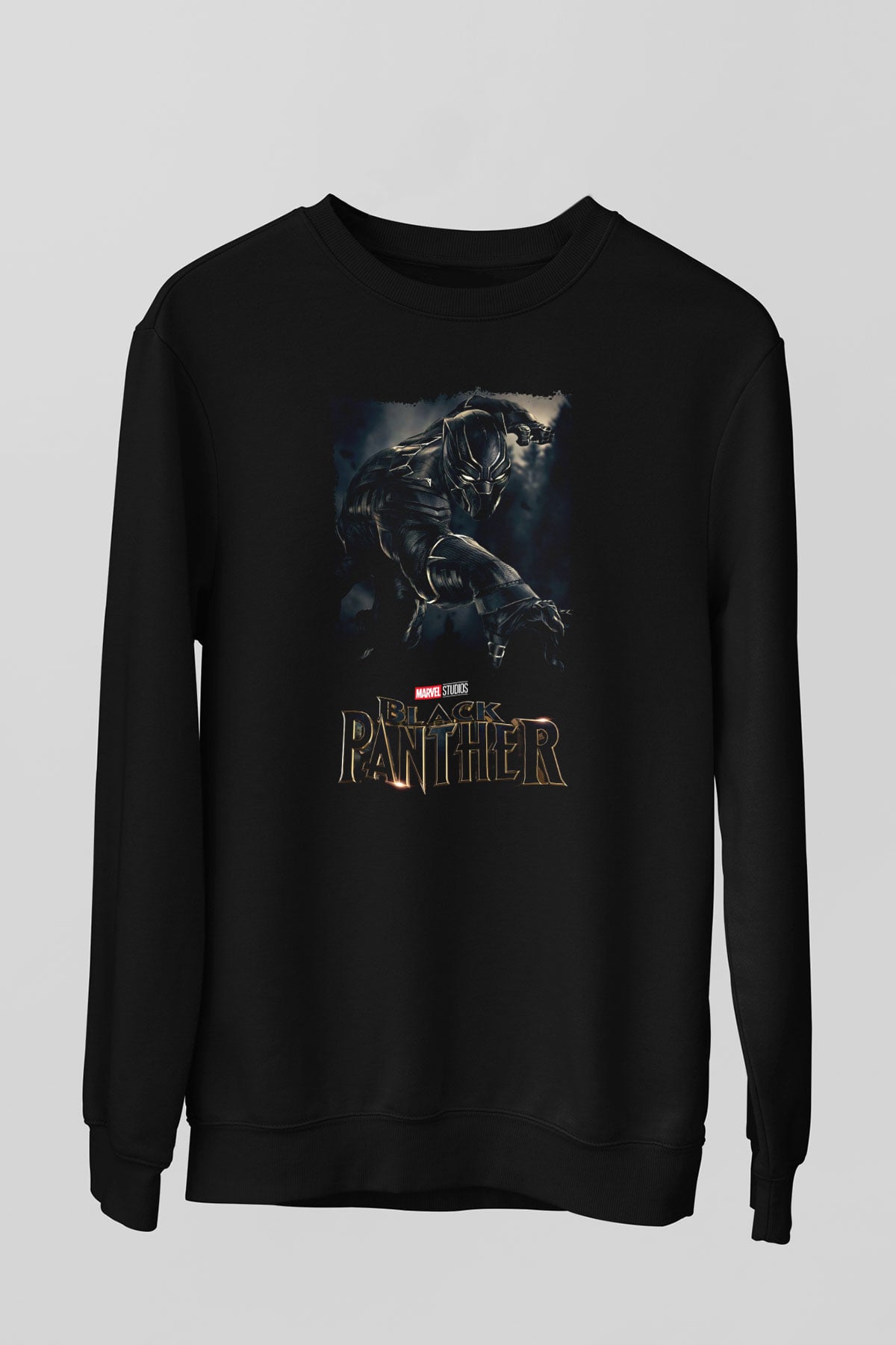 Black Panther Siyah Unisex Sweatshirt