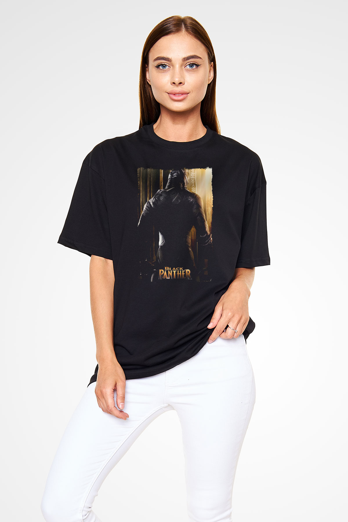 Black Panther Siyah Oversize Tişört Oversize T-shirt
