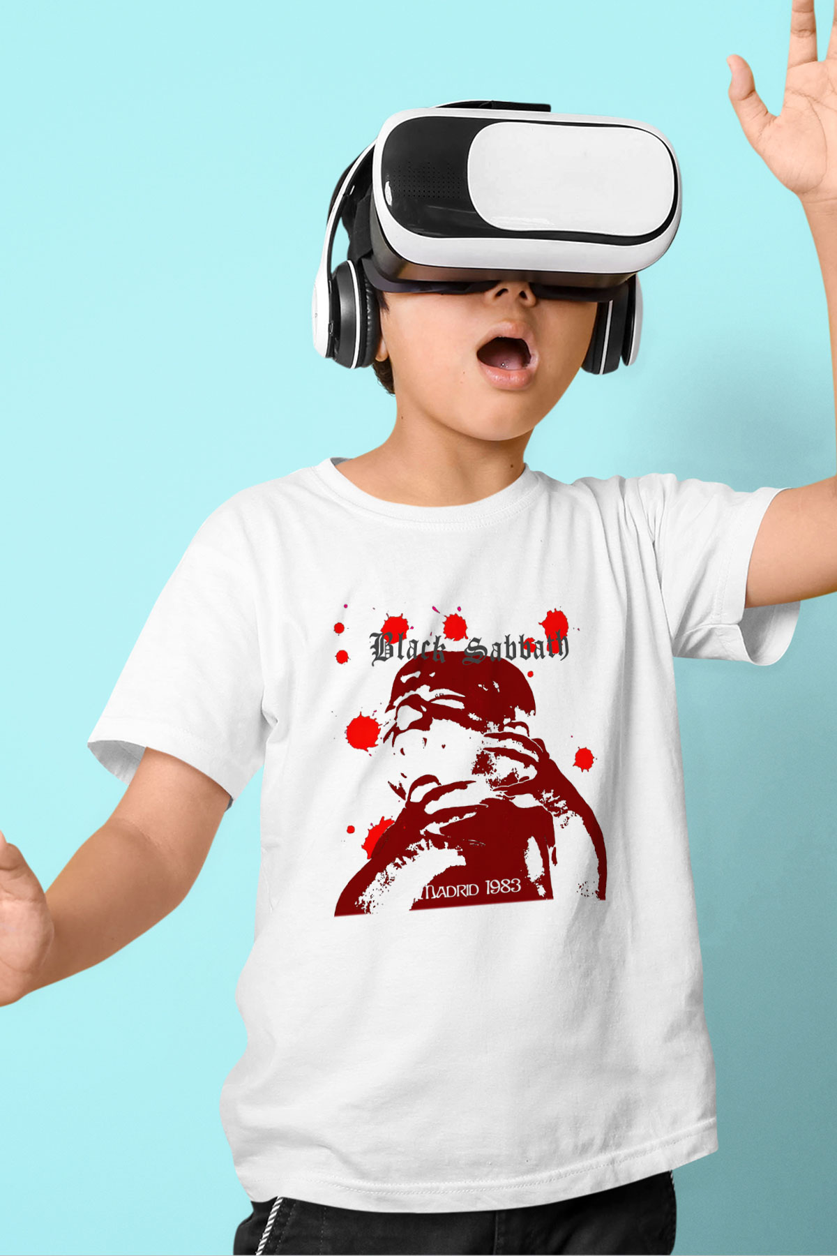Black Sabbath Baskılı Beyaz Unisex Çocuk Tişört