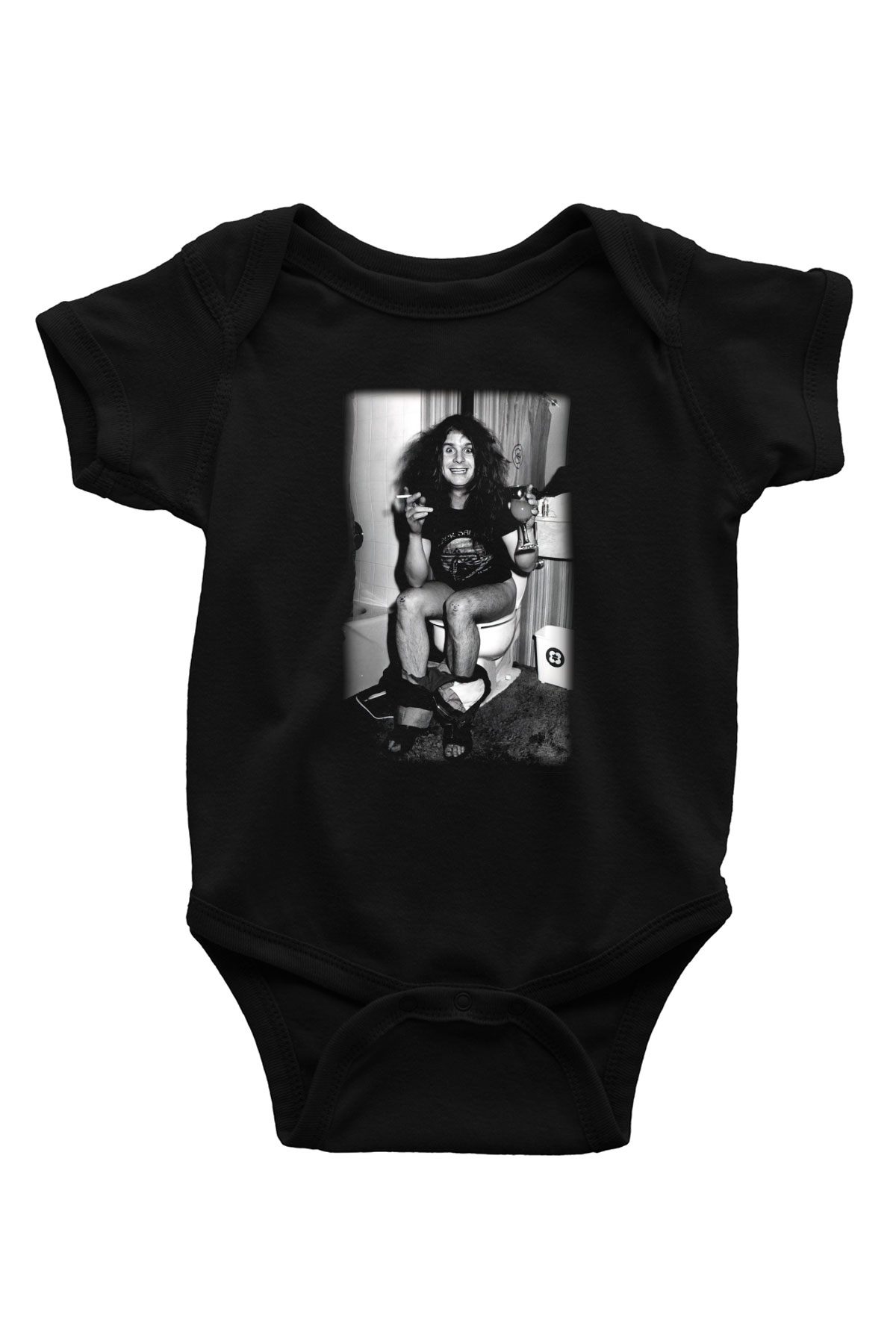 Black Sabbath Baskılı Siyah Bebek Body - Zıbın