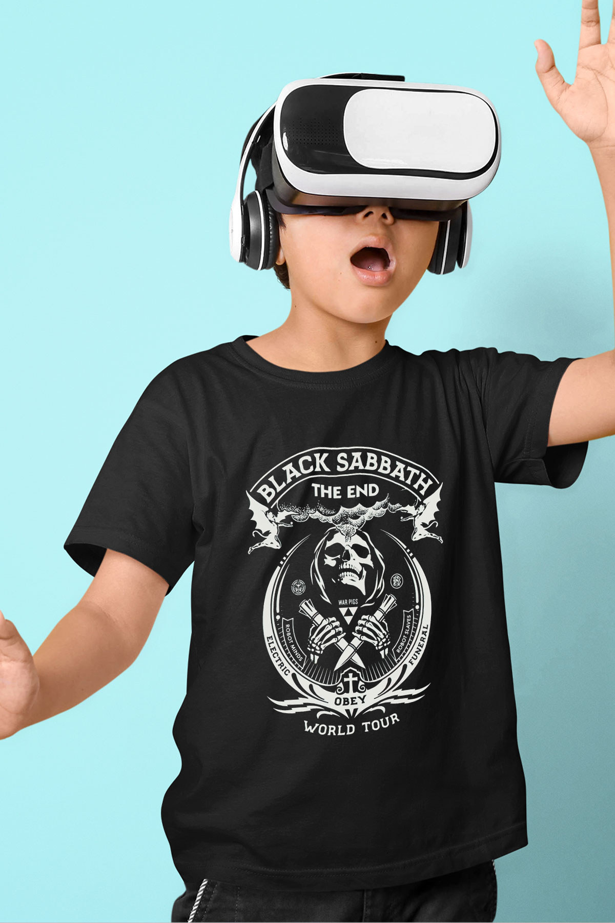 Black Sabbath Baskılı Siyah Unisex Çocuk Tişört
