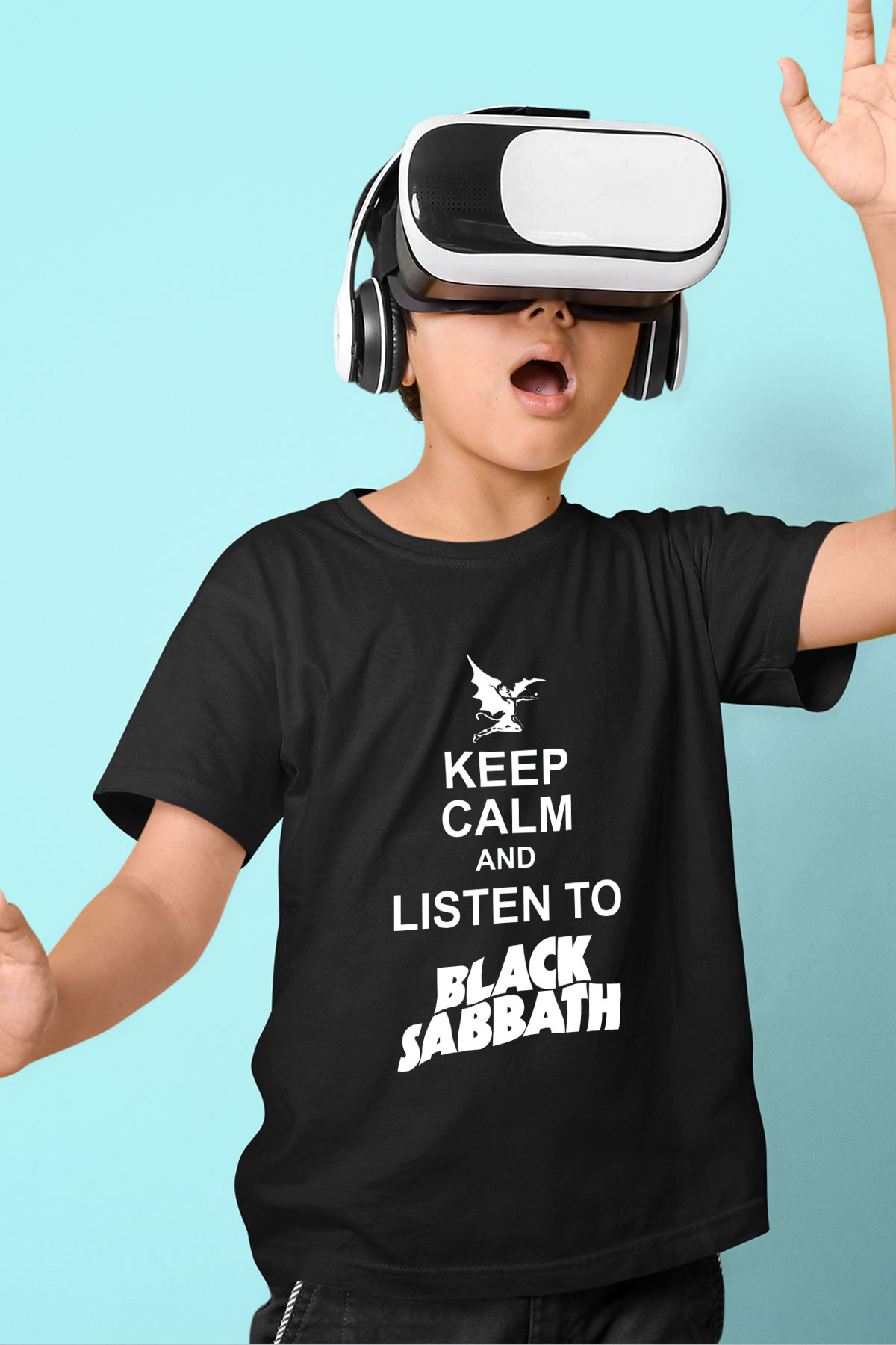 Black Sabbath Baskılı Siyah Unisex Çocuk Tişört