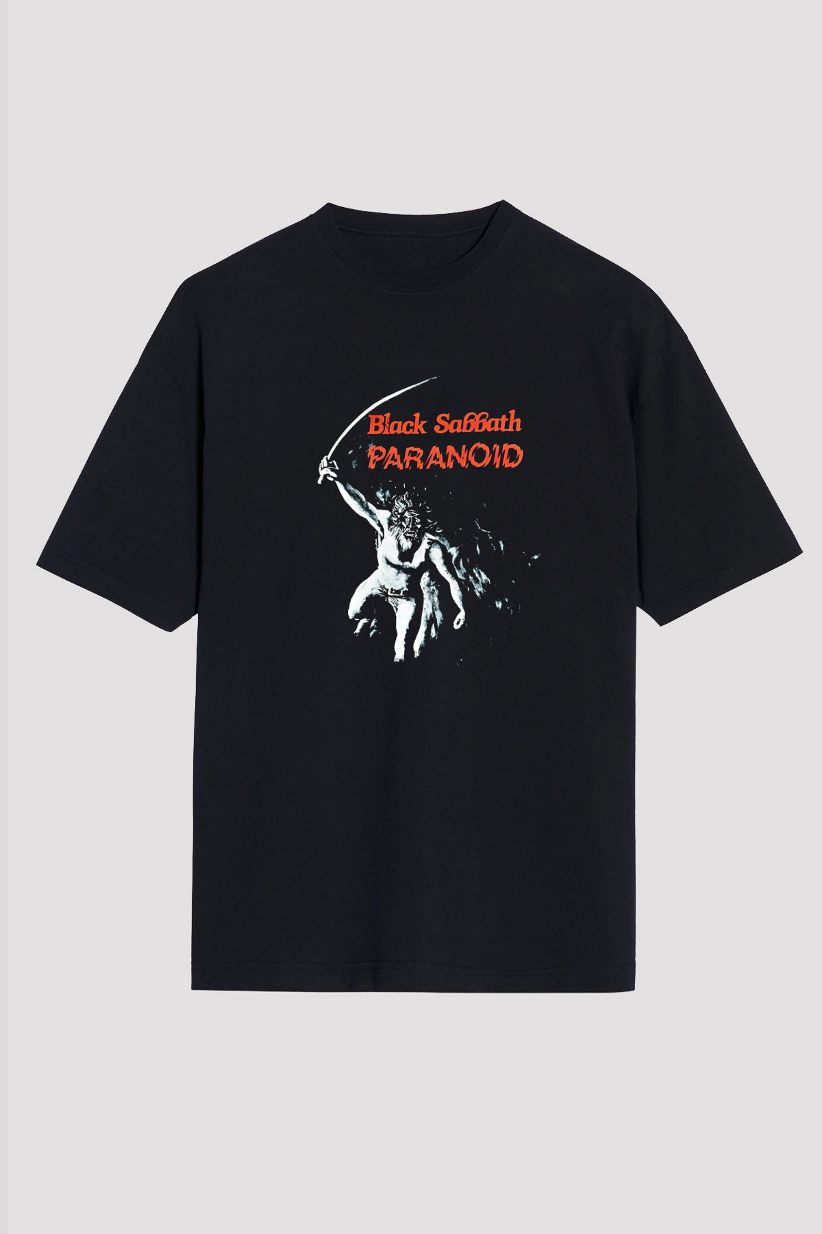 Black Sabbath Baskılı Unisex Siyah Oversize Tişört