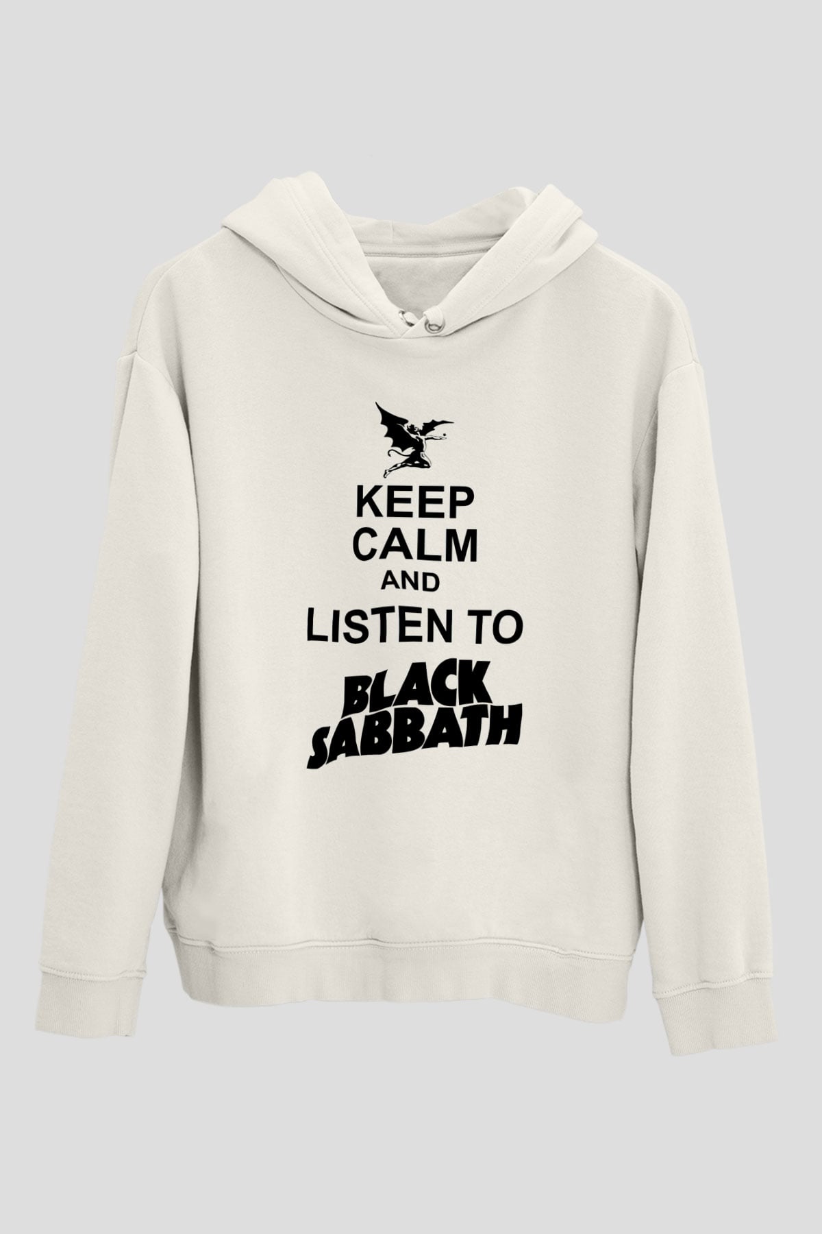 Black Sabbath Beyaz Unisex Kapşonlu Sweatshirt