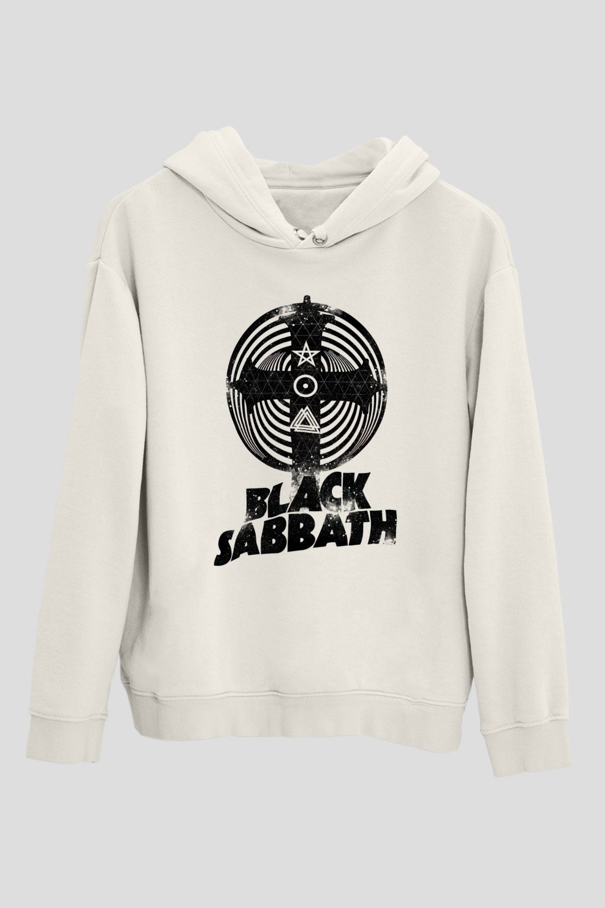 Black Sabbath Beyaz Unisex Kapüşonlu Sweatshirt