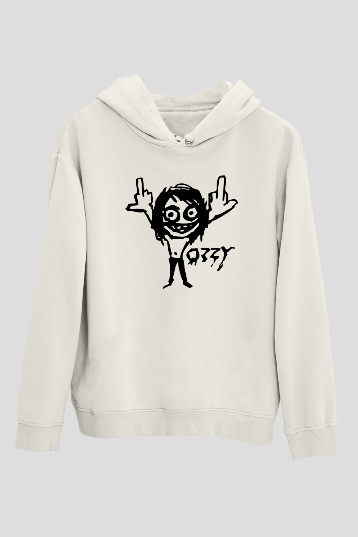 Black Sabbath Beyaz Unisex Kapüşonlu Sweatshirt