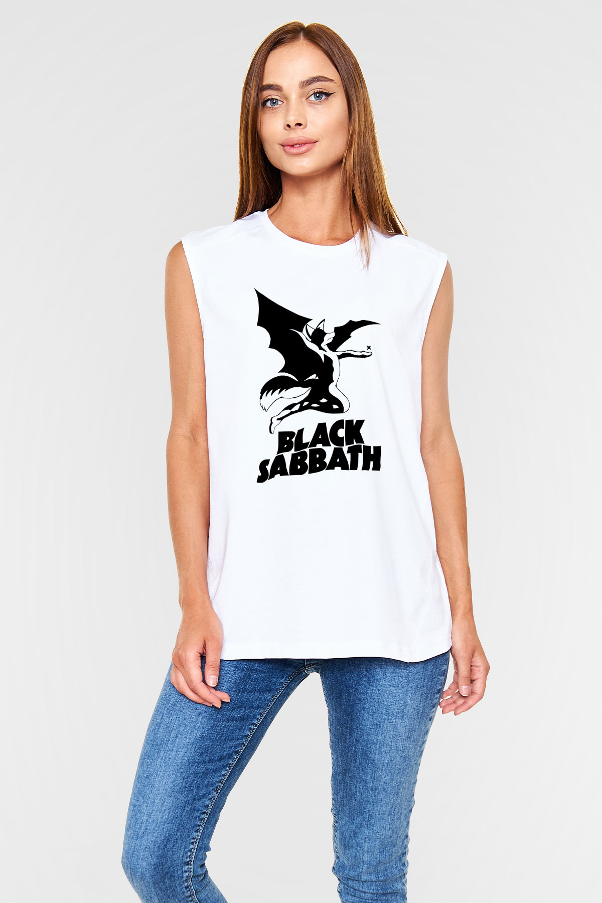 Black Sabbath Beyaz Unisex Kolsuz Tişört
