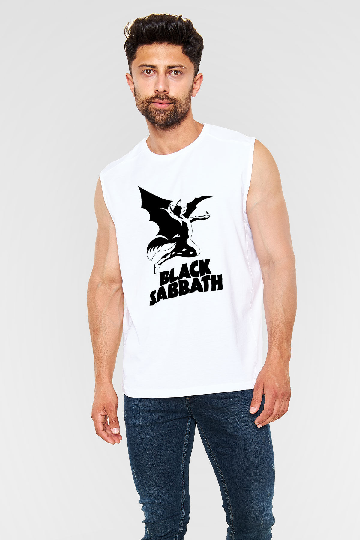 Black Sabbath Beyaz Unisex Kolsuz Tişört