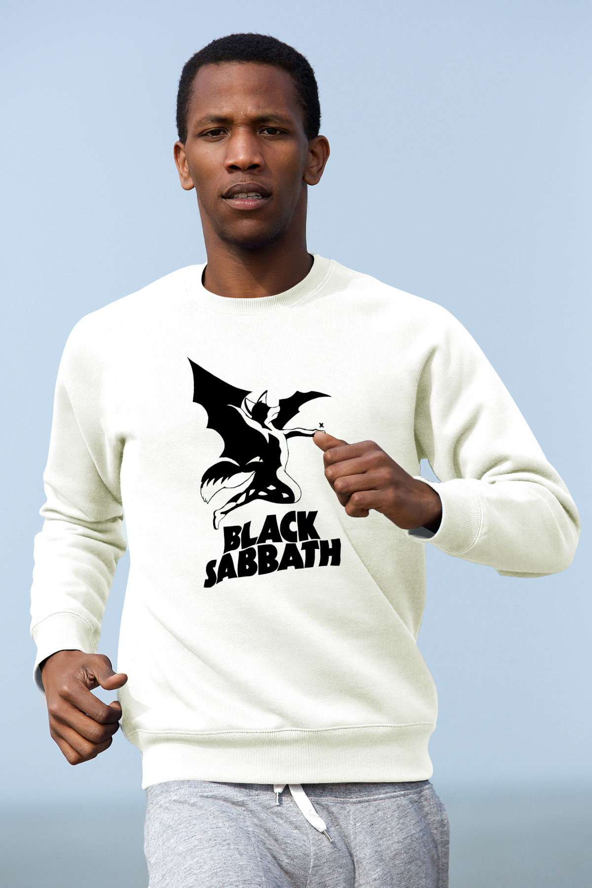 Black Sabbath Beyaz Unisex Sweatshirt