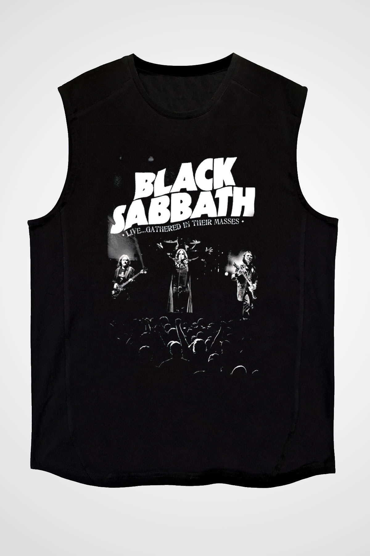 Black Sabbath Gathered İn Their Masses Siyah Unisex Kolsuz Tişört