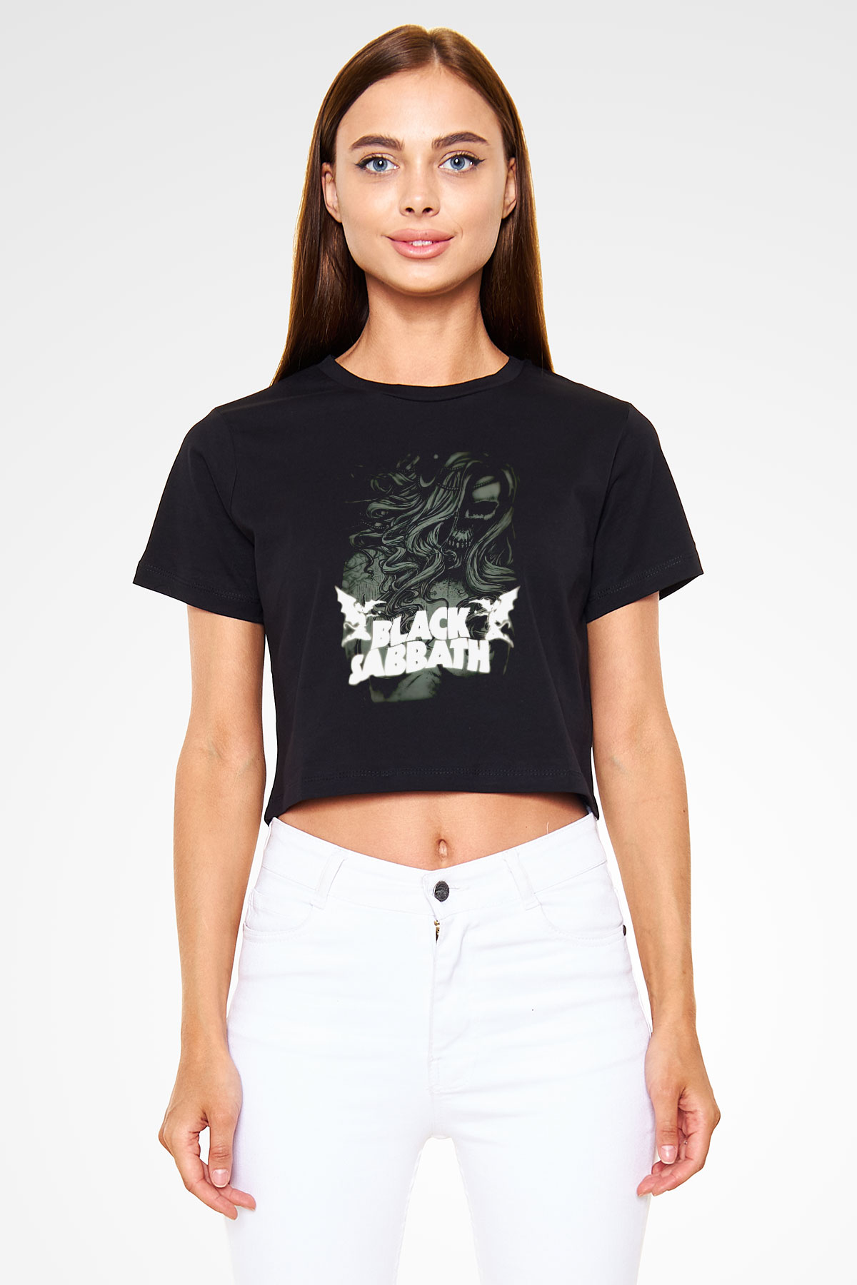 Black Sabbath Siyah  Crop Top Tişört
