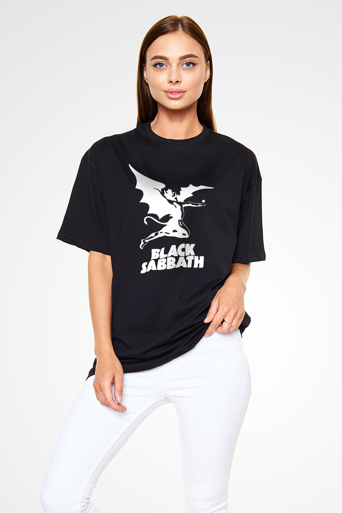 Black Sabbath Siyah Unisex Oversize Tişört T-Shirt