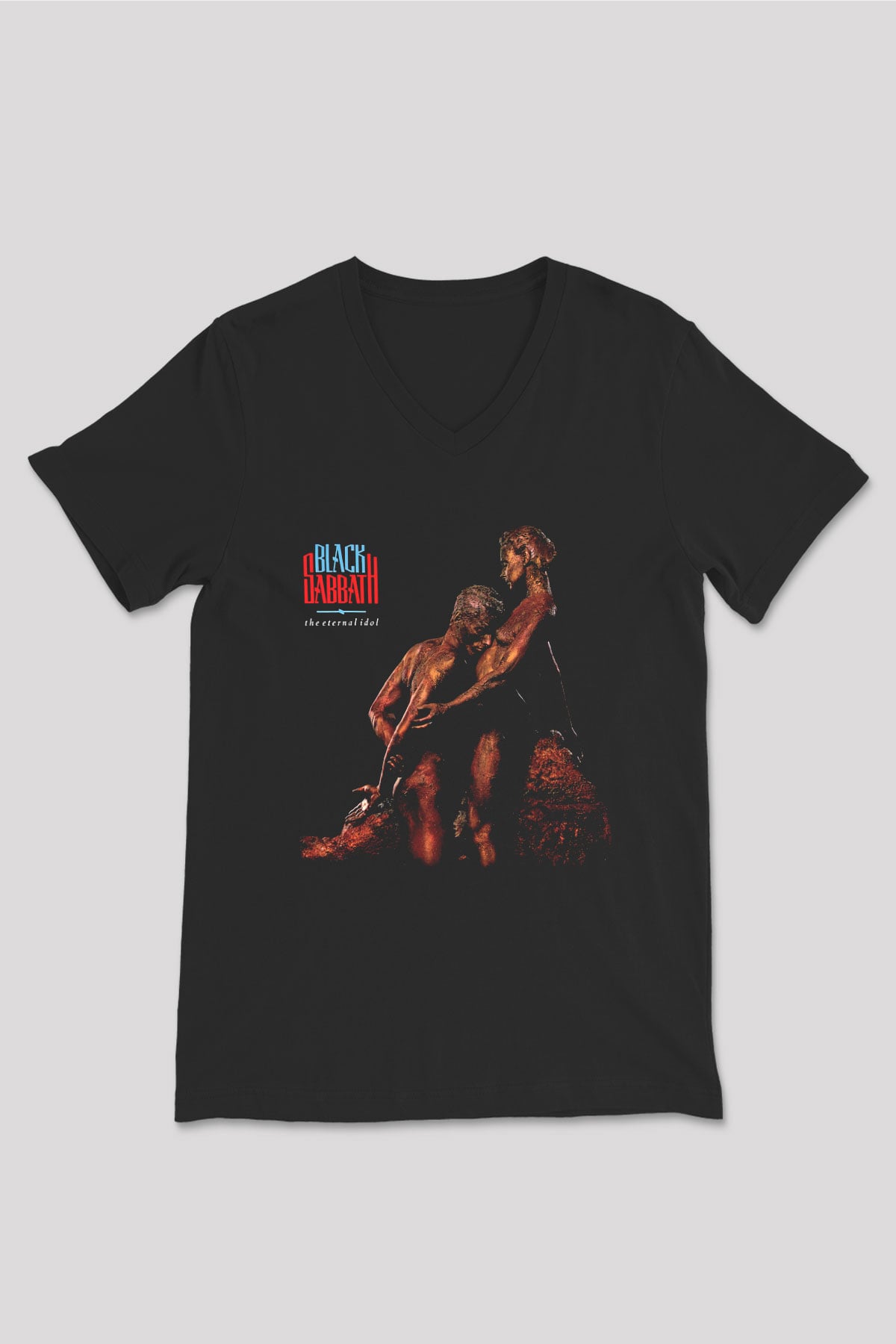 Black Sabbath Siyah Unisex V Yaka Tişört T-Shirt
